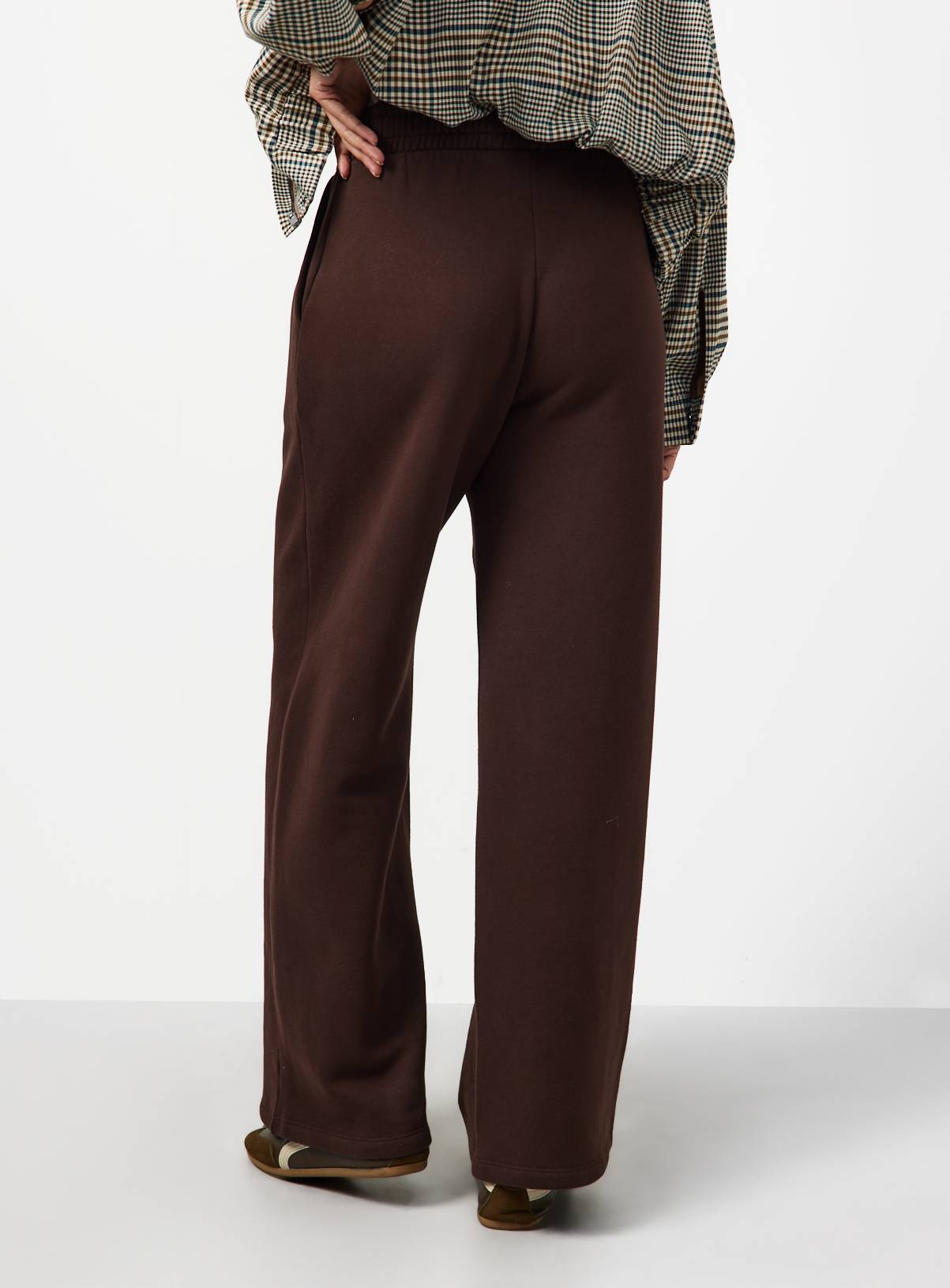 Brown Pure Cotton Wide Leg Joggers XXL - Image 4