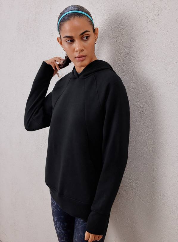 REAKTIV Black Scuba Longline Hoodie L