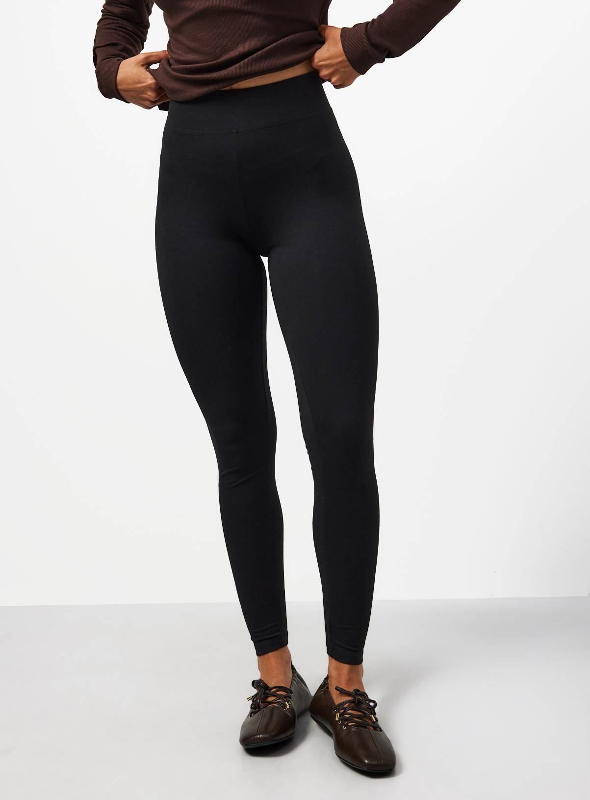 Black Modal Leggings XS - Image 1