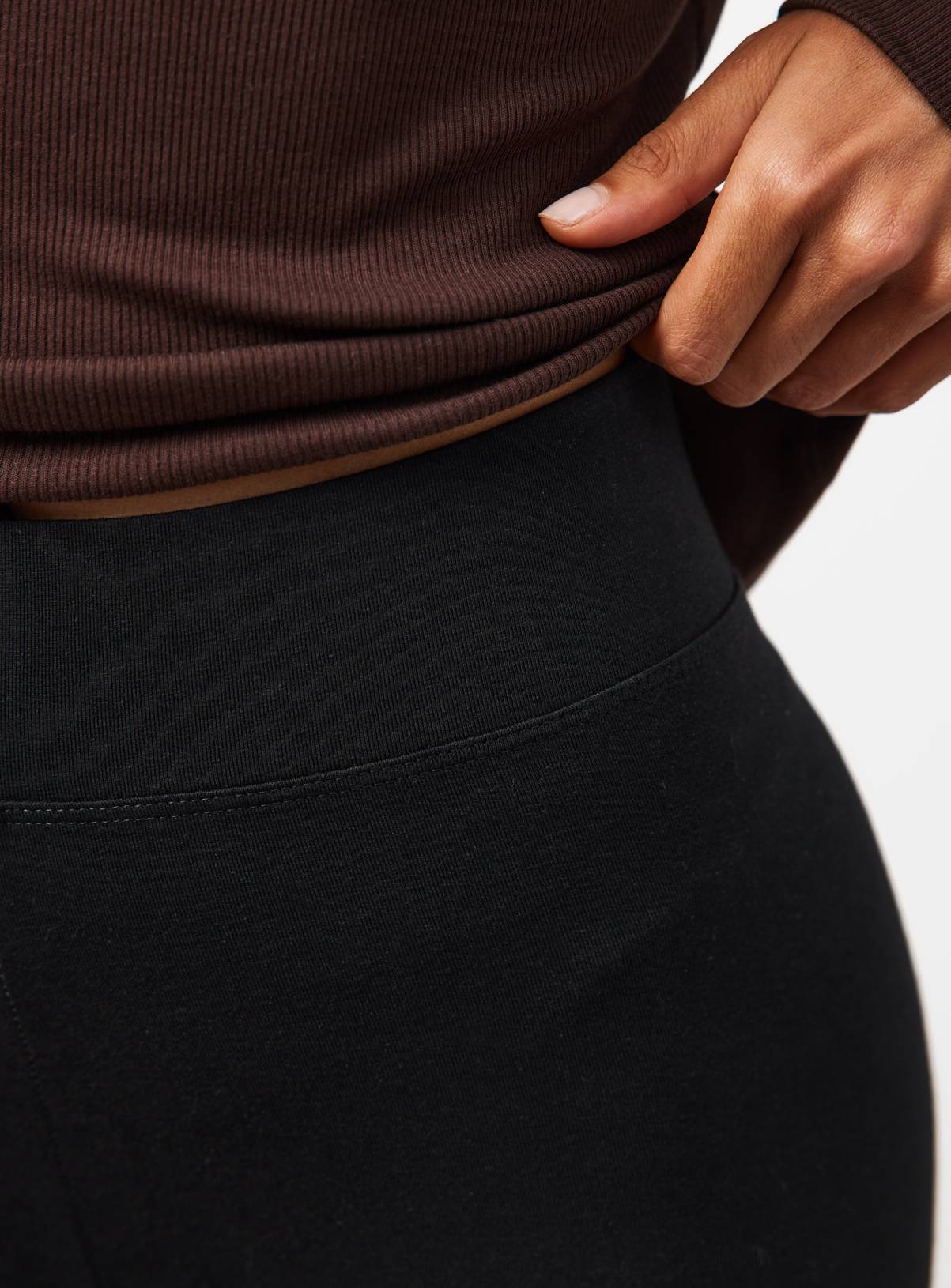 Black Modal Leggings XS - Image 3