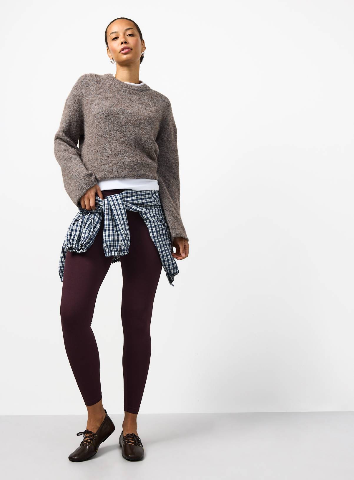 Plum Modal Leggings XS - Image 2