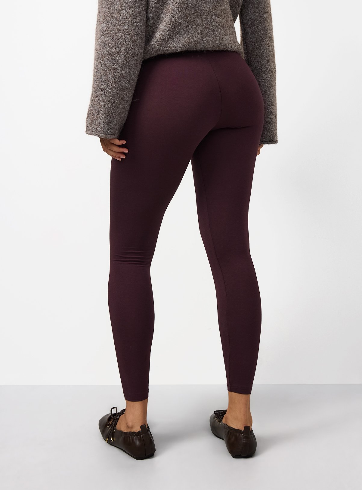 Plum Modal Leggings XS - Image 4 thumbnail