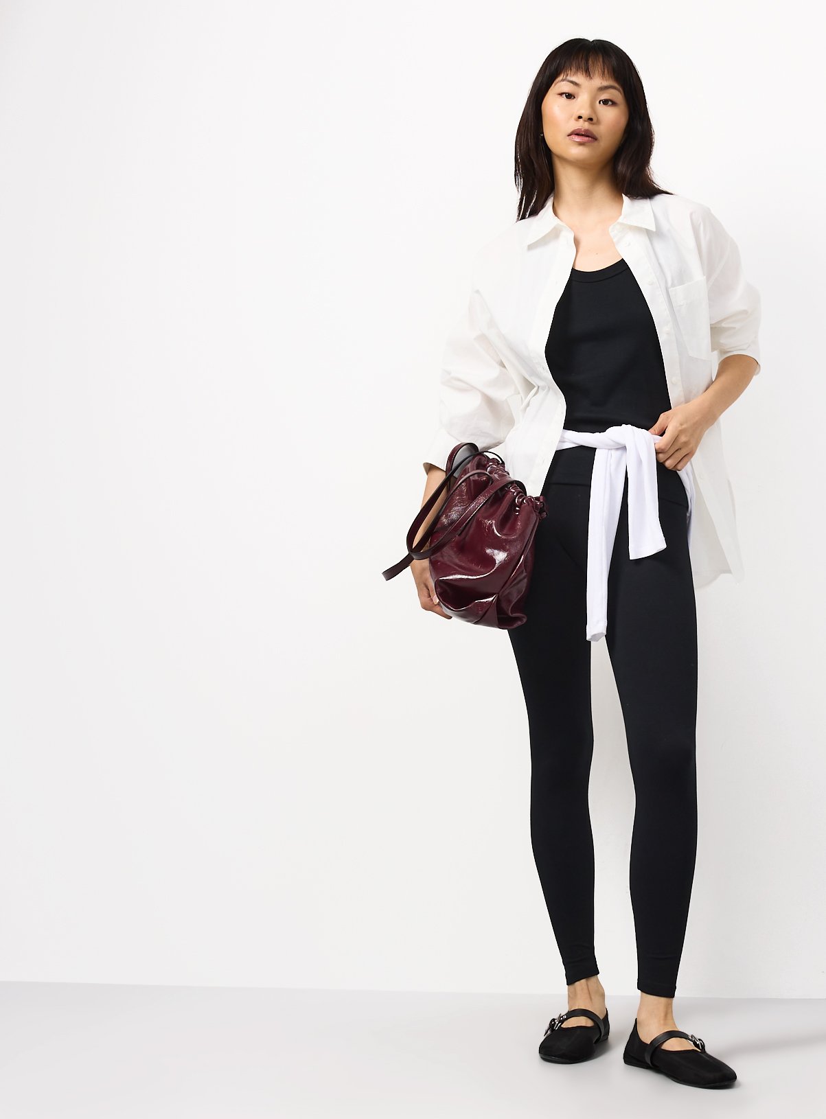 Black Cotton Rich Full Length Core Leggings 2 Pack  S - Image 2 thumbnail