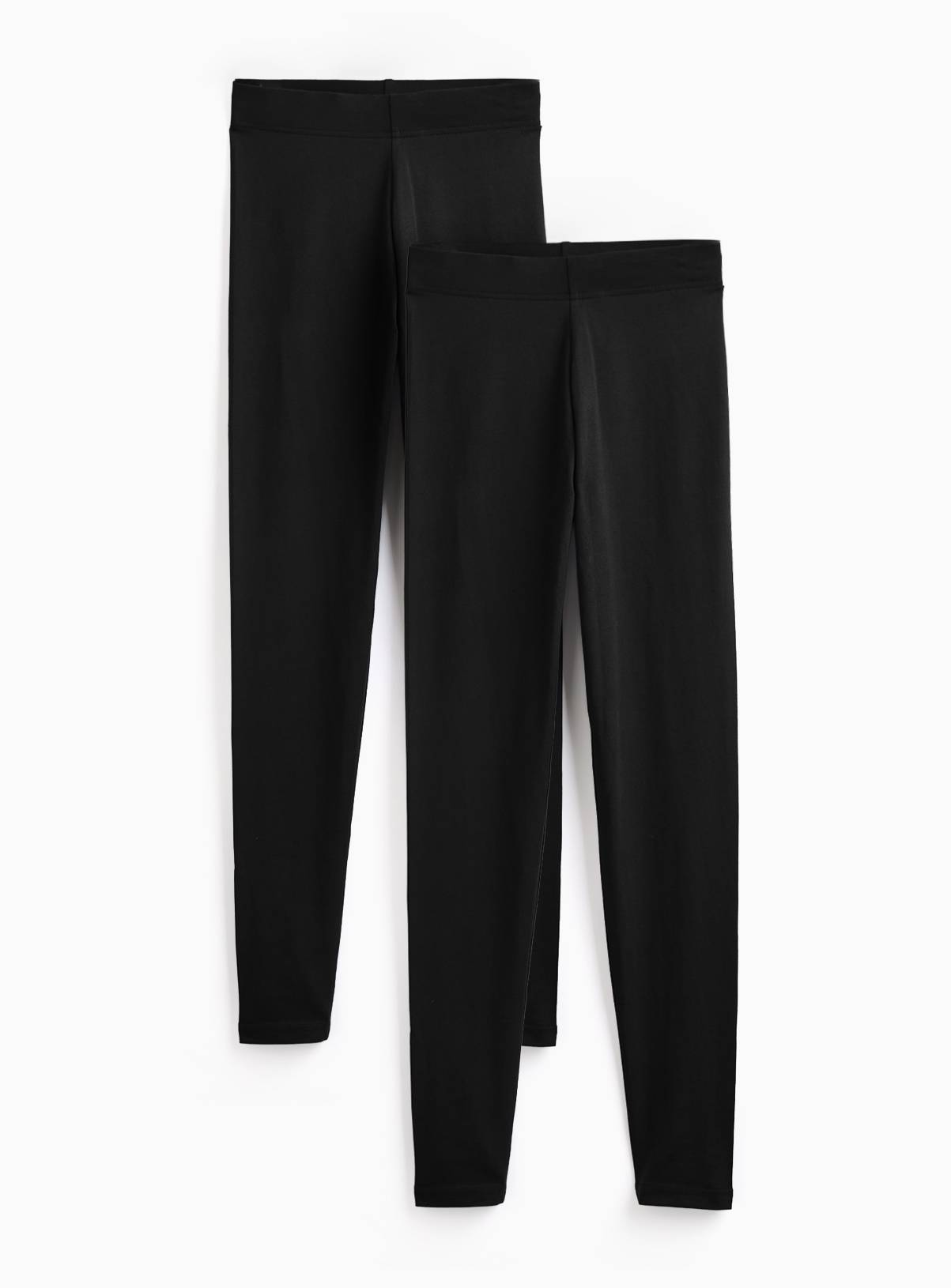 Black Cotton Rich Full Length Core Leggings 2 Pack  S - Image 3