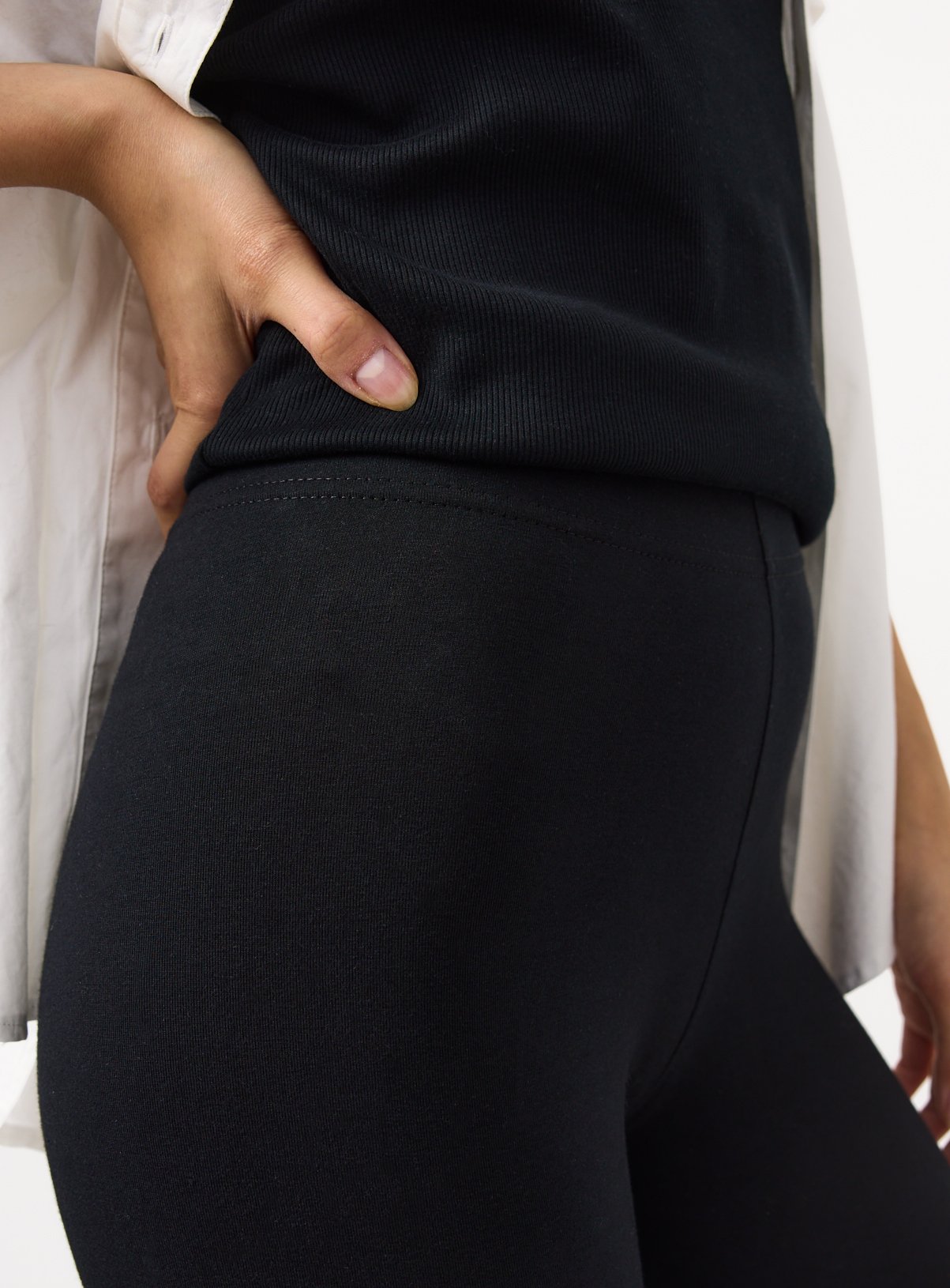 Black Cotton Rich Full Length Core Leggings 2 Pack  S - Image 5 thumbnail