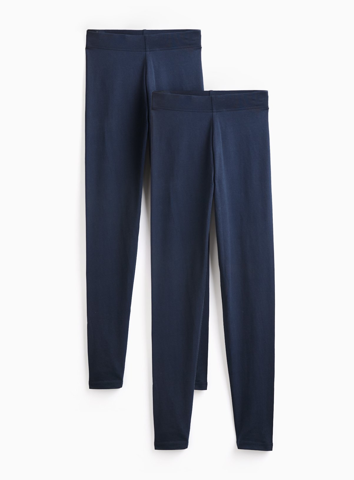 Navy Cotton Rich Full Length Core Leggings 2 Pack  L - Image 1 thumbnail