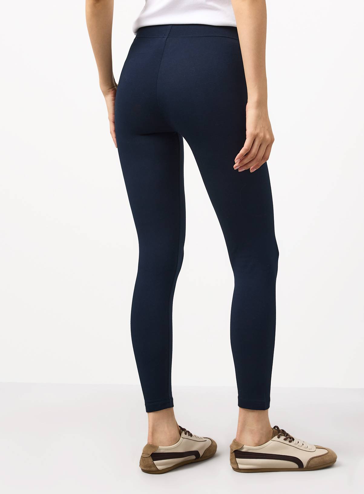 Navy Cotton Rich Full Length Core Leggings 2 Pack  L - Image 5