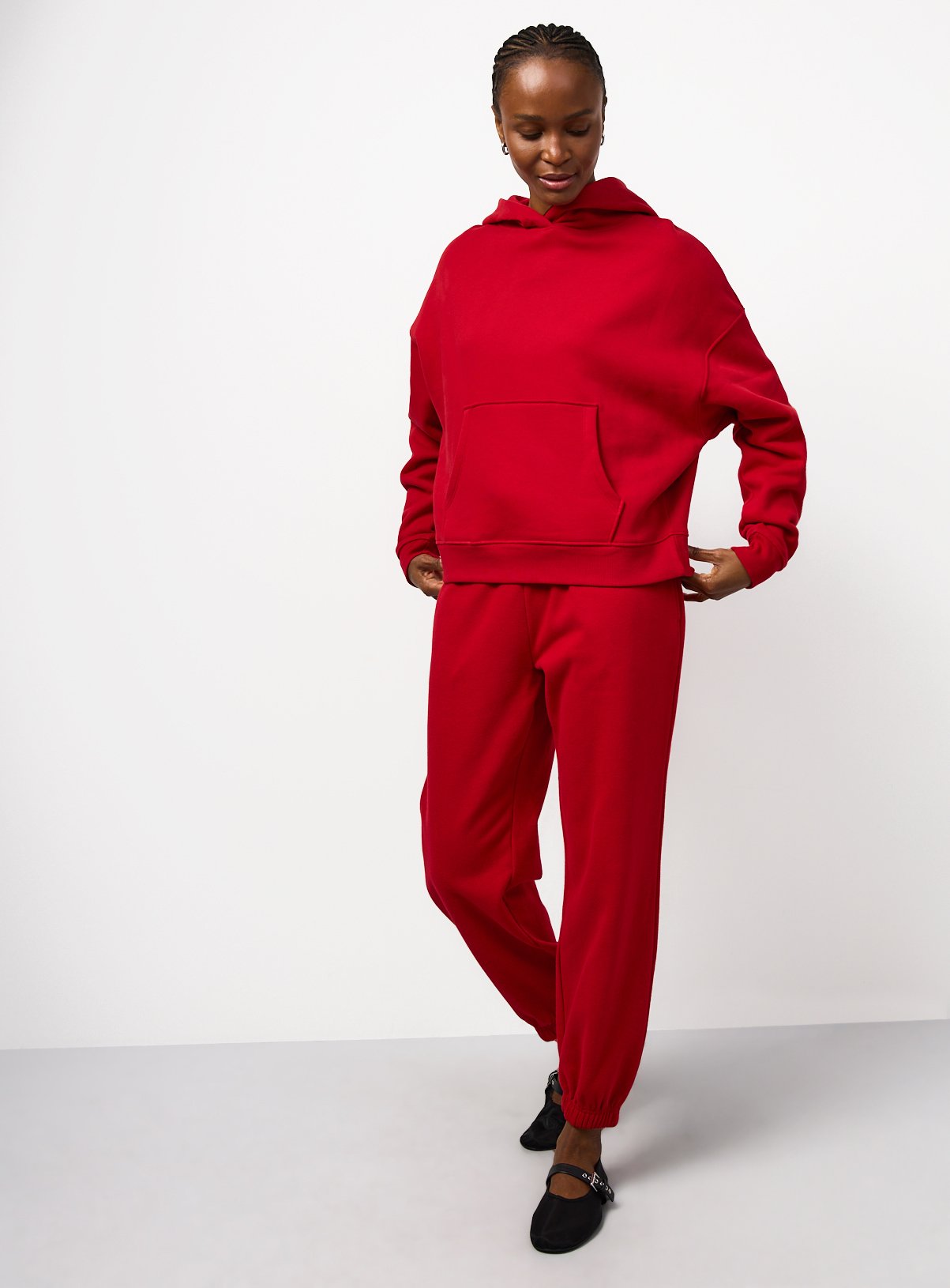Red Tapered Joggers L - Image 2 thumbnail