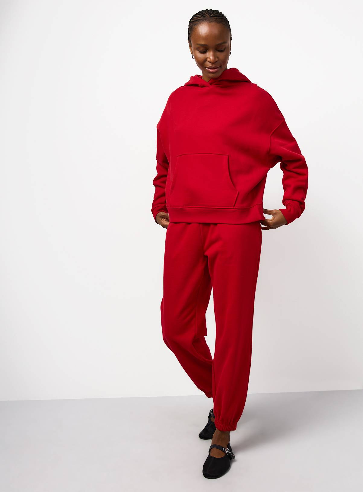 Red Tapered Joggers L - Image 2