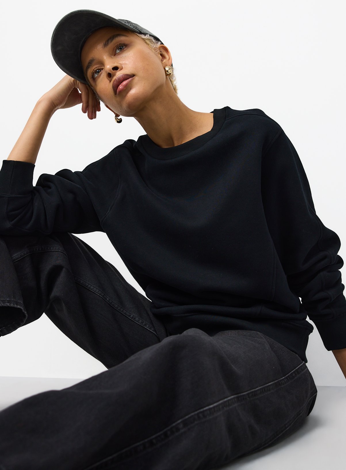Black Pure Cotton Sweatshirt M - Image 1 thumbnail