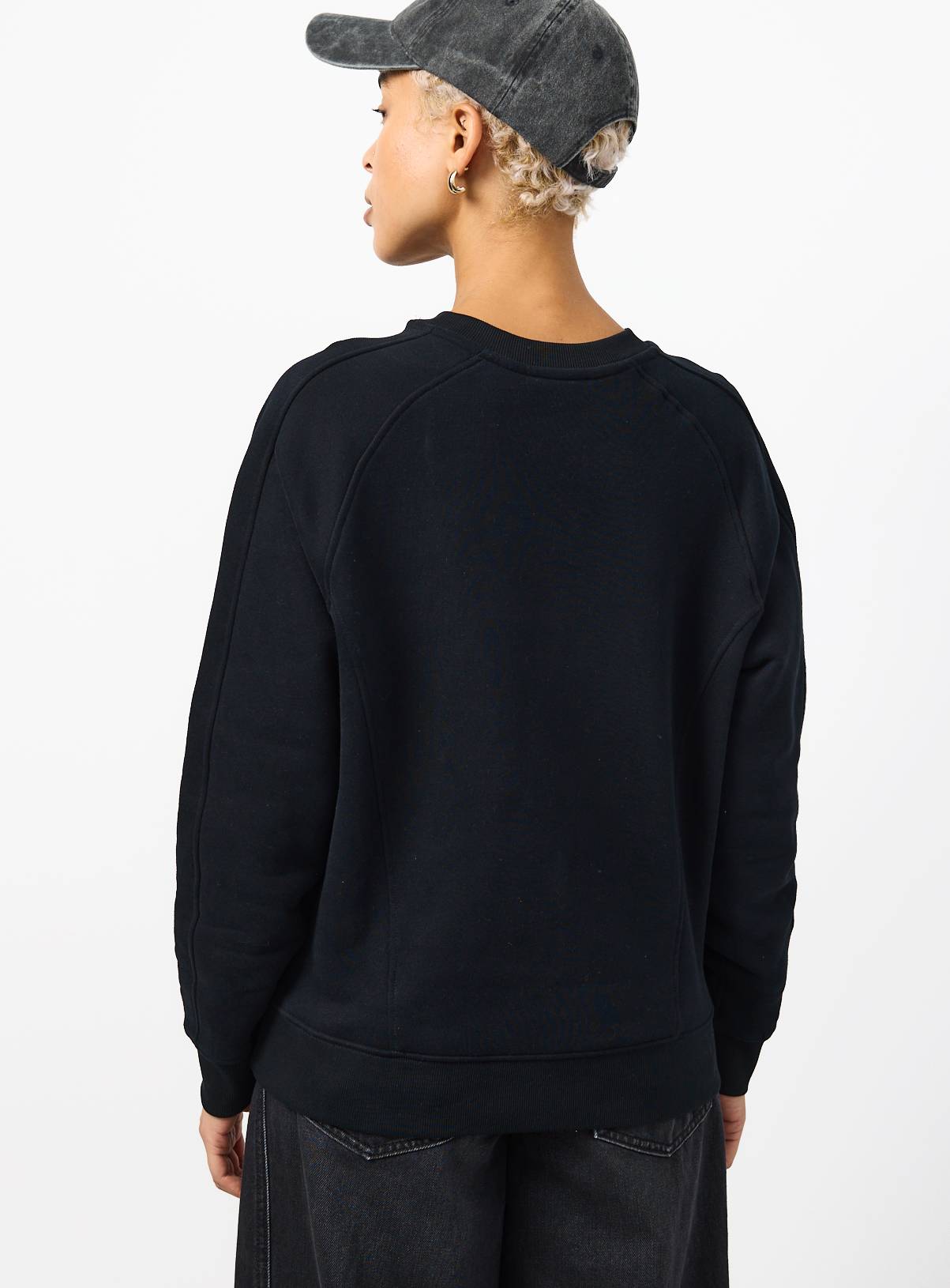 Black Pure Cotton Sweatshirt M - Image 4