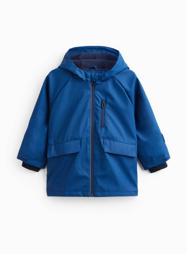Blue Rubber Hooded Mac 1-2 years