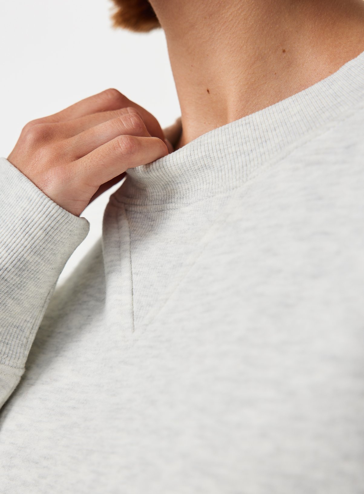 Grey Pure Cotton Longline Crew Neck Sweatshirt M - Image 3 thumbnail