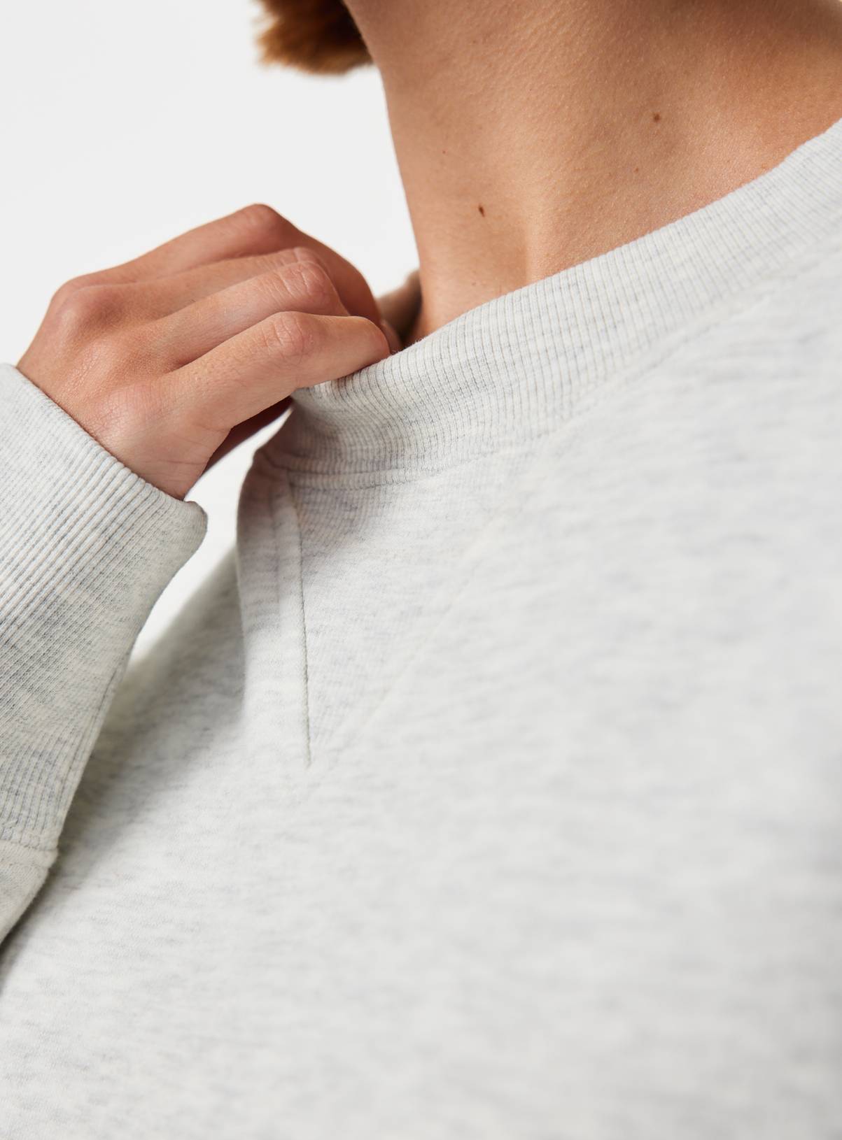 Grey Pure Cotton Longline Crew Neck Sweatshirt M - Image 3