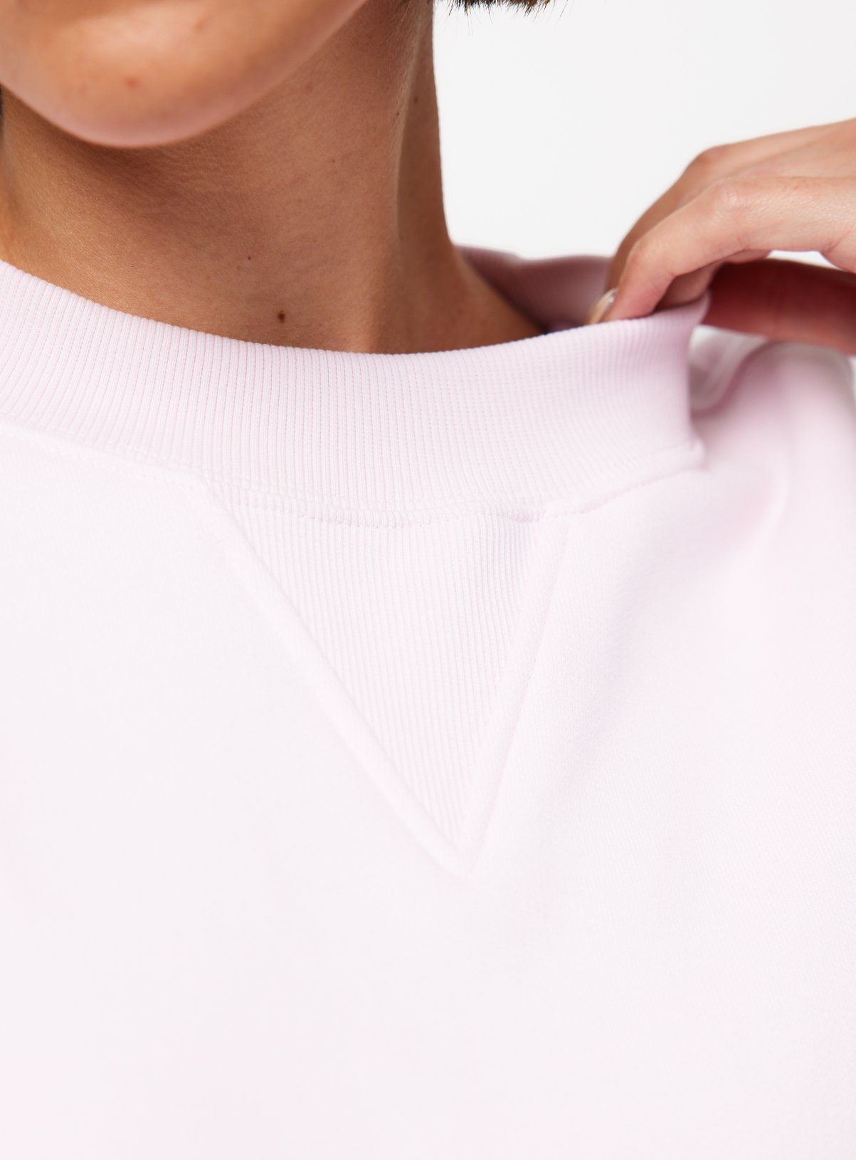 Pink Pure Cotton Longline Crew Neck Sweatshirt XS - Image 3 thumbnail