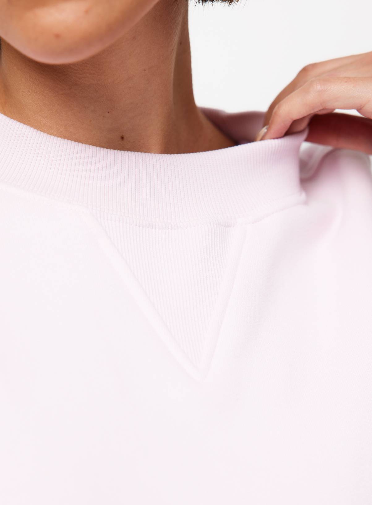 Pink Pure Cotton Longline Crew Neck Sweatshirt XS - Image 3