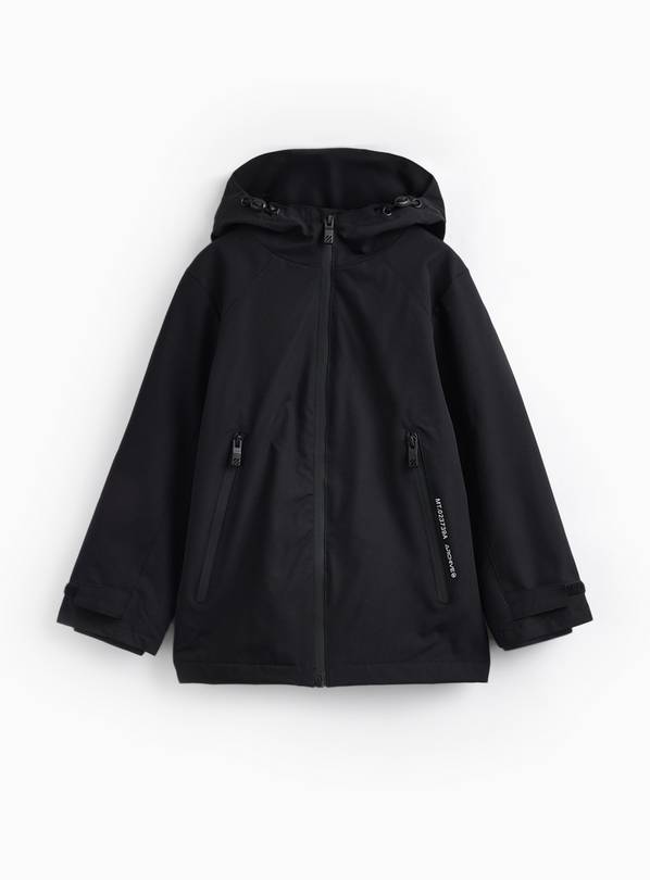 Black Hooded Fleece Lined Mac 1-2 years