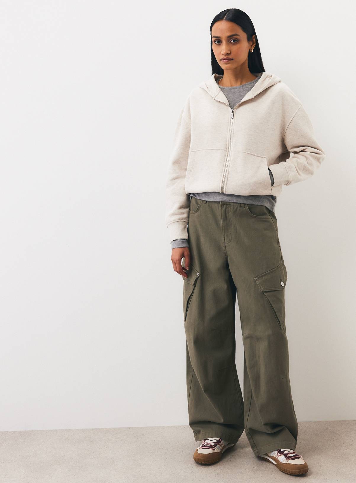 Oatmeal Core Zip Through Hoodie XL - Image 2