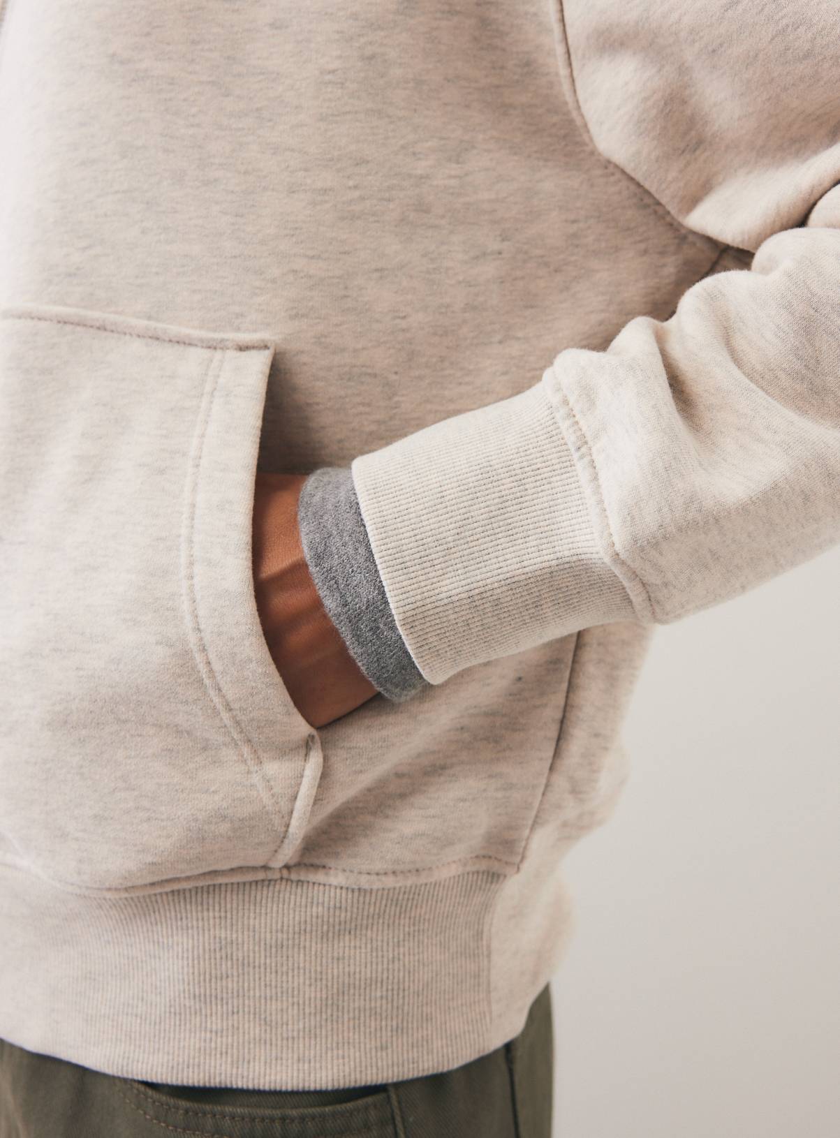 Oatmeal Core Zip Through Hoodie XL - Image 3