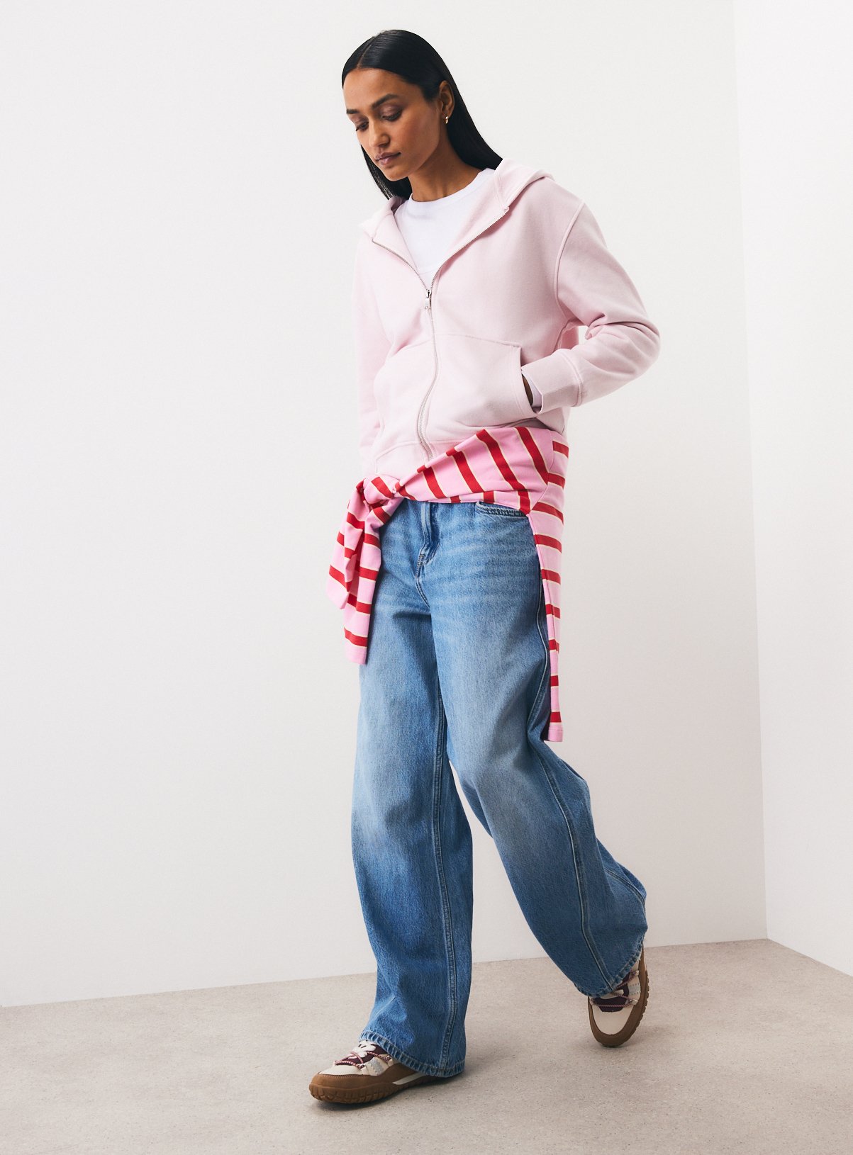 Pink Core Zip Through Hoodie M - Image 2 thumbnail
