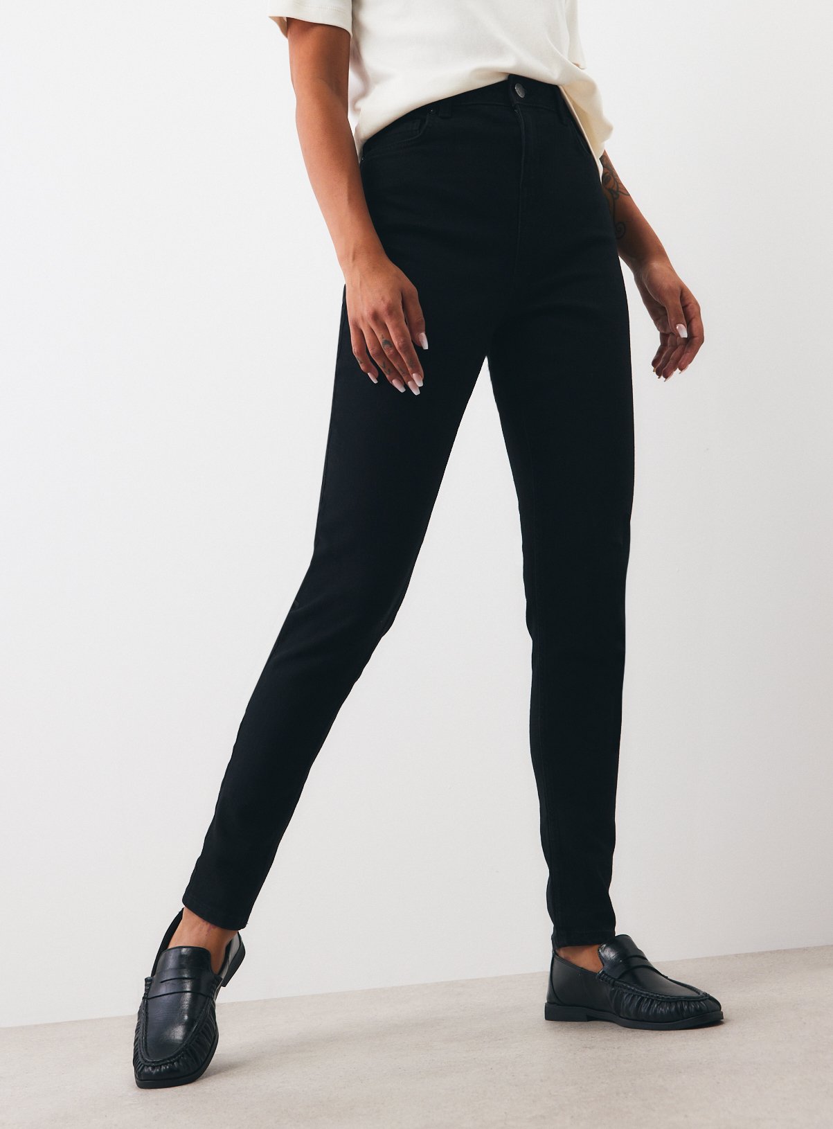 Black High Rise Skinny Jeans 8L - Image 3 thumbnail