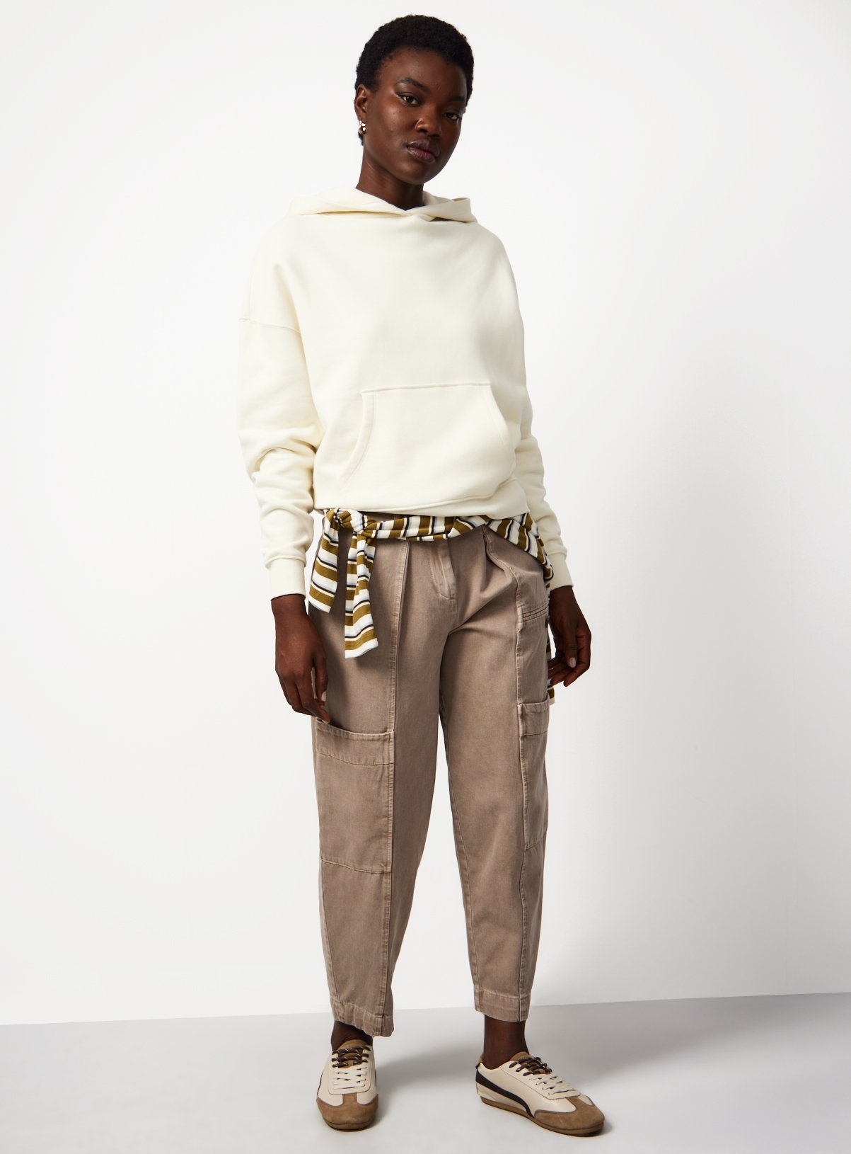 Cream Pure Cotton Oversized Hoodie M - Image 2 thumbnail