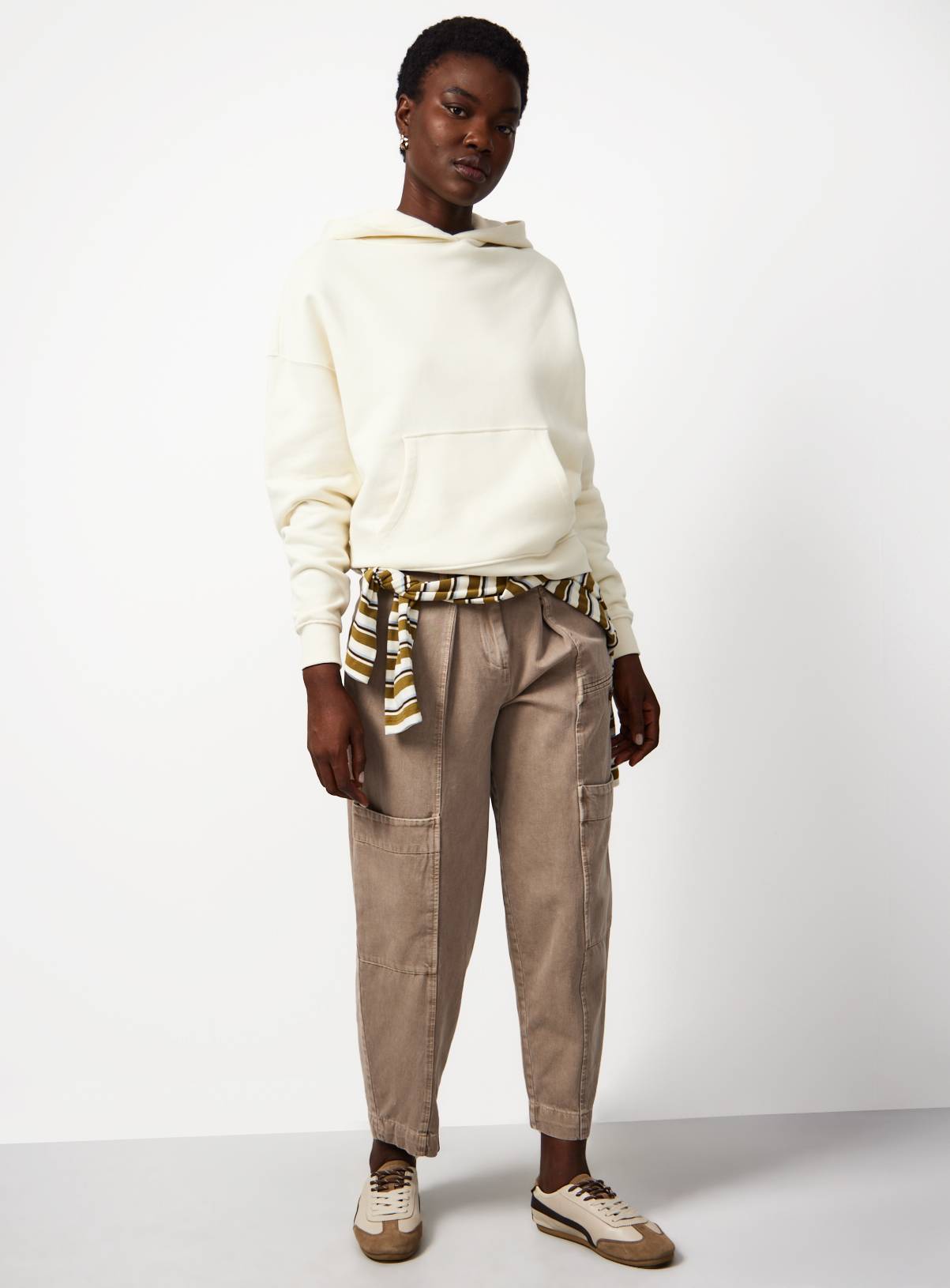 Cream Pure Cotton Oversized Hoodie M - Image 2