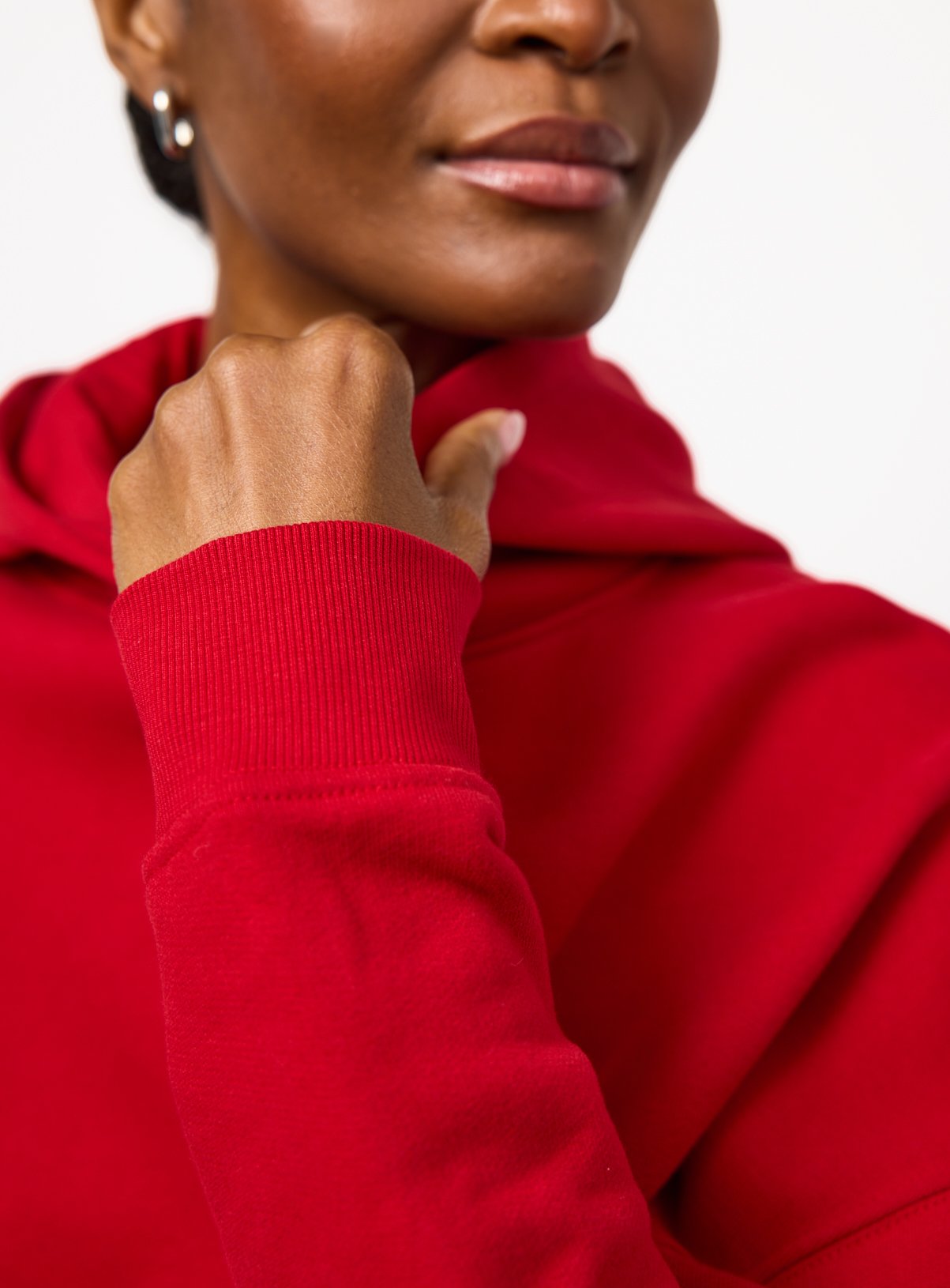 Red Pure Cotton Oversized Hoodie XS - Image 3 thumbnail