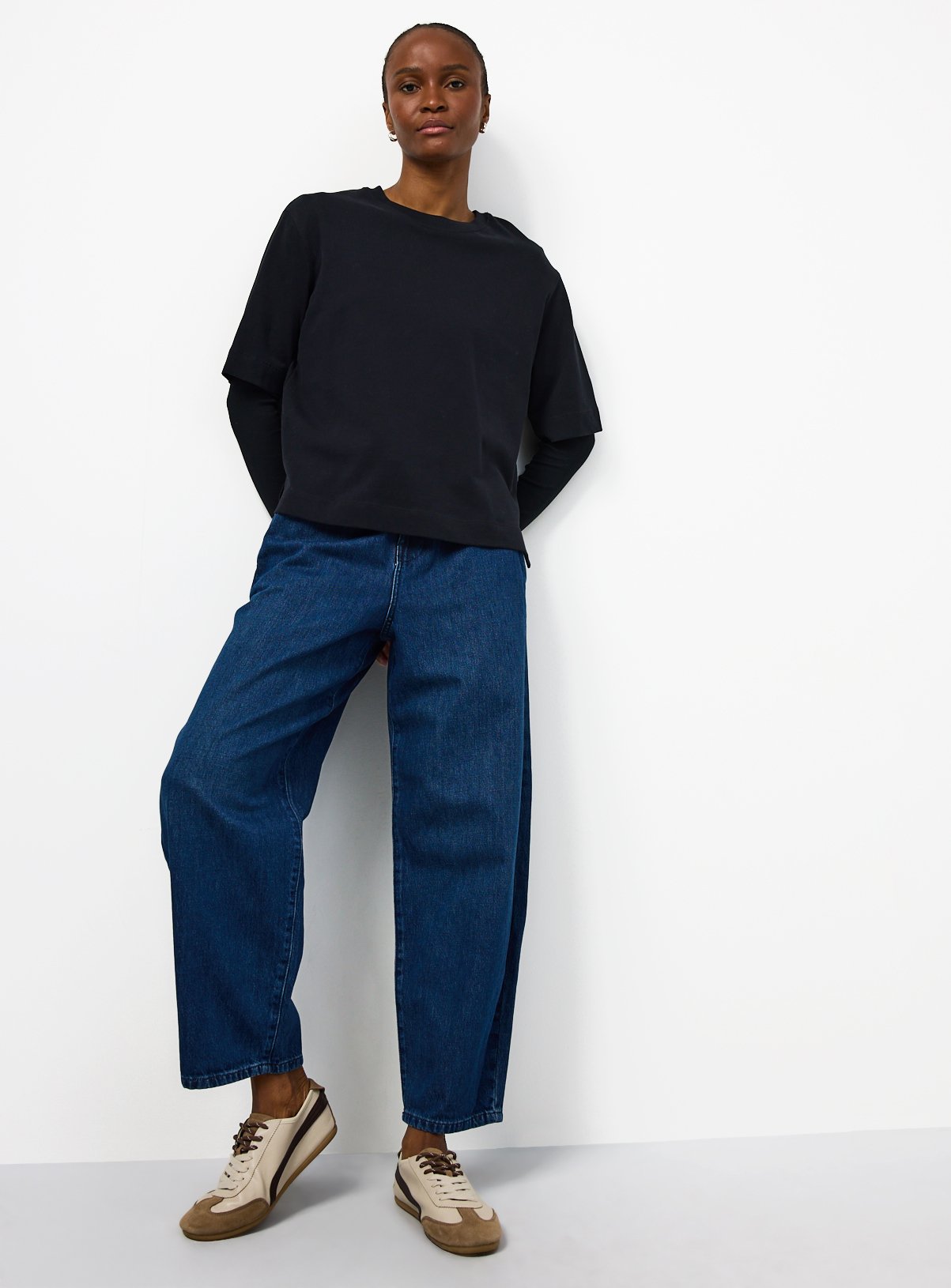 Black Modal Ribbed Long Sleeve Top 20 - Image 2 thumbnail