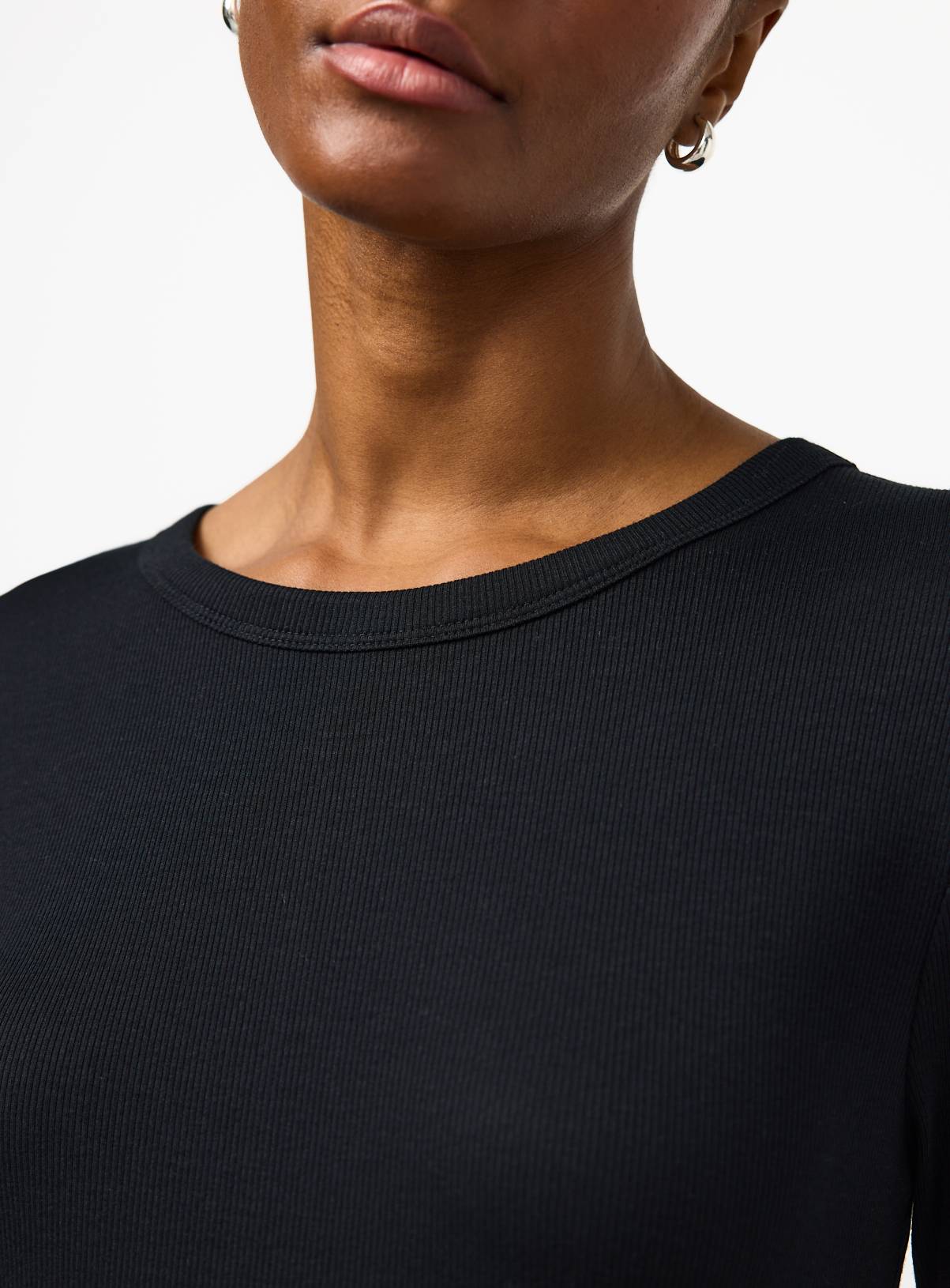 Black Modal Ribbed Long Sleeve Top 20 - Image 3