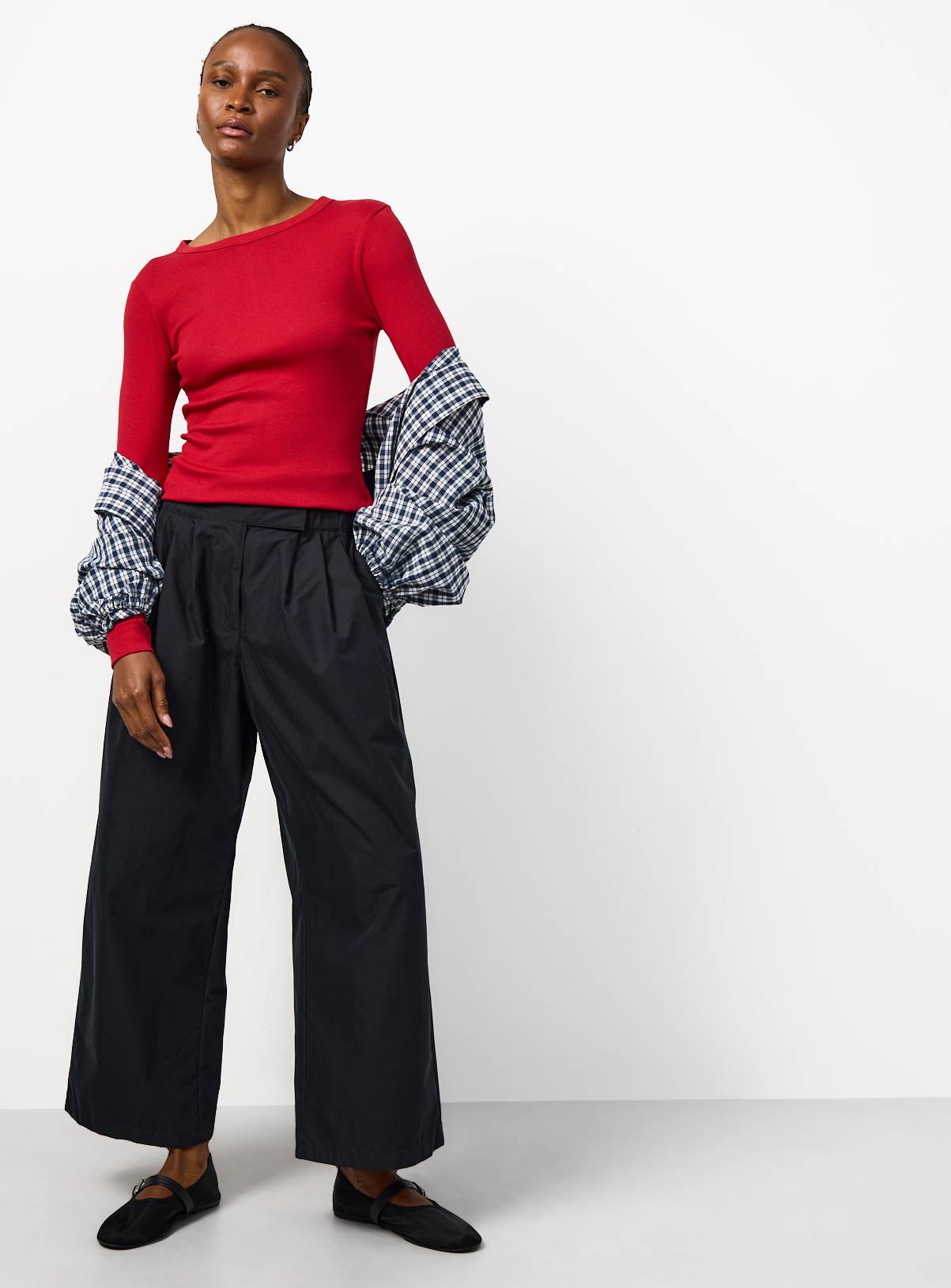 Red Modal Ribbed Long Sleeve Top 6 - Image 2