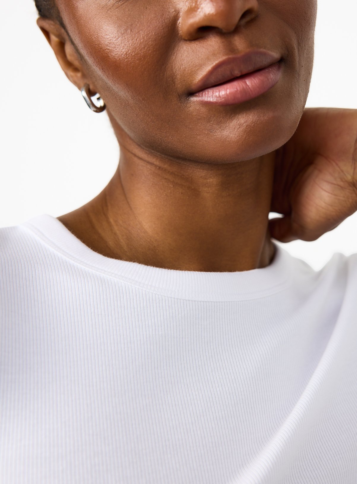White Modal Ribbed Long Sleeve Top 14 - Image 3 thumbnail