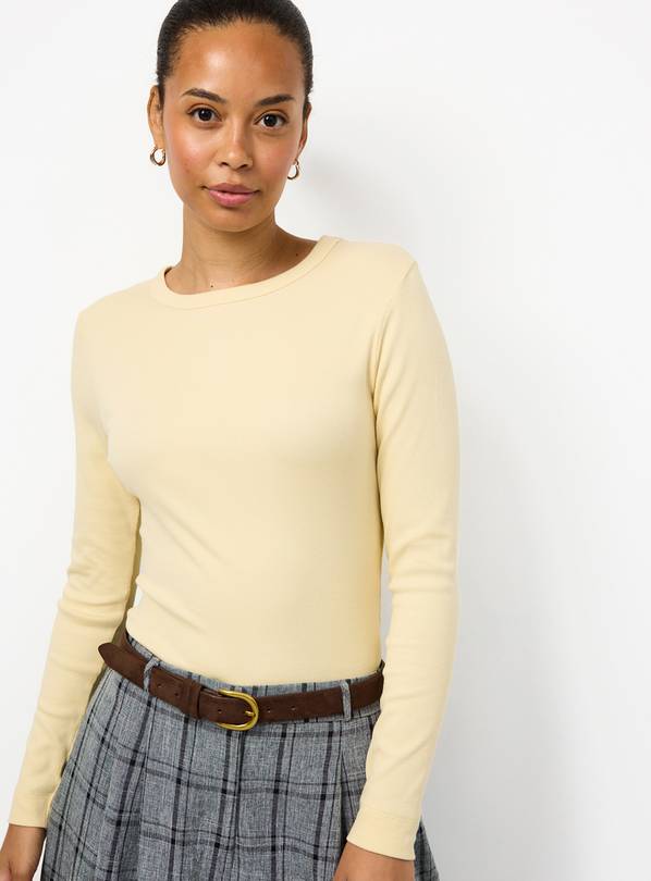 Yellow Modal Ribbed Long Sleeve Top 6