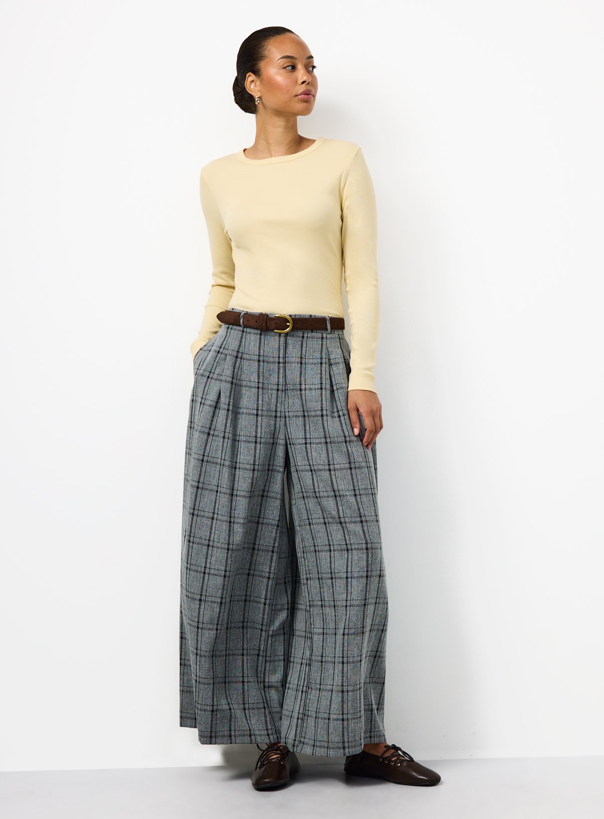Yellow Modal Ribbed Long Sleeve Top 24 - Image 2 thumbnail