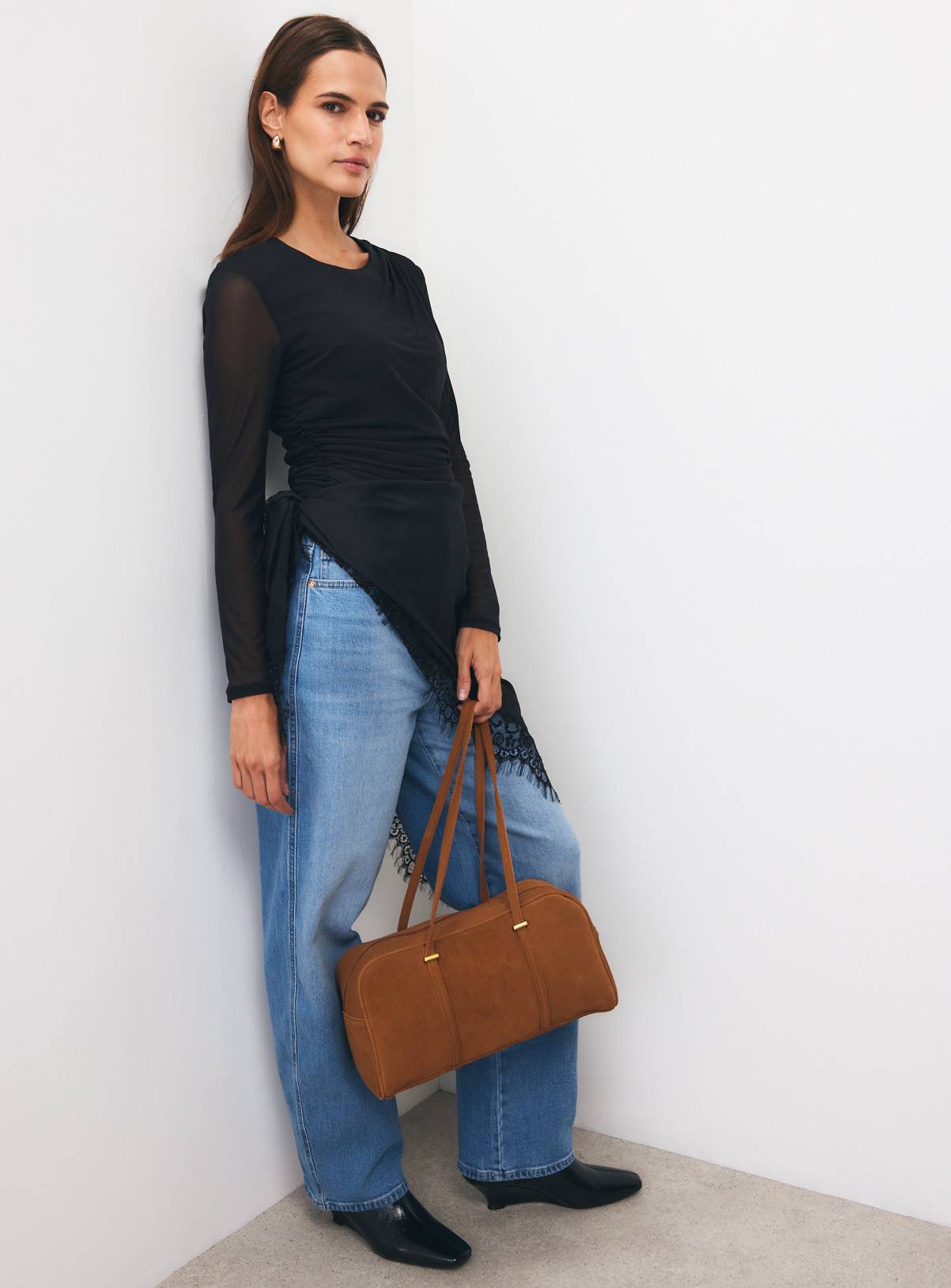 Crewneck Draped Mesh Top 12 - Image 3
