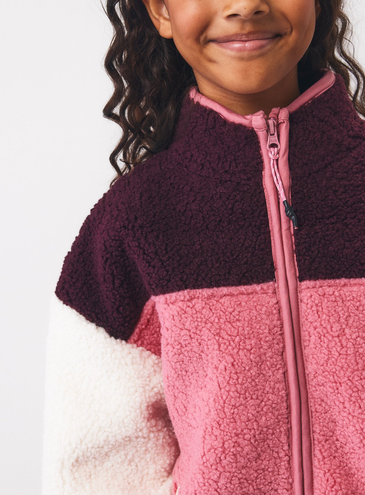 Colour Block Borg Zip Through Fleece Jacket 10 years - Image 5 thumbnail