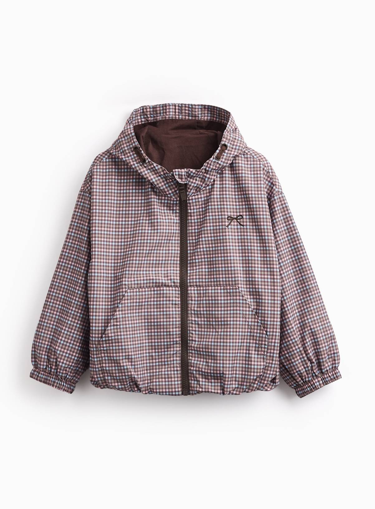 Brown Checked Track Jacket 13-14 years - Image 1