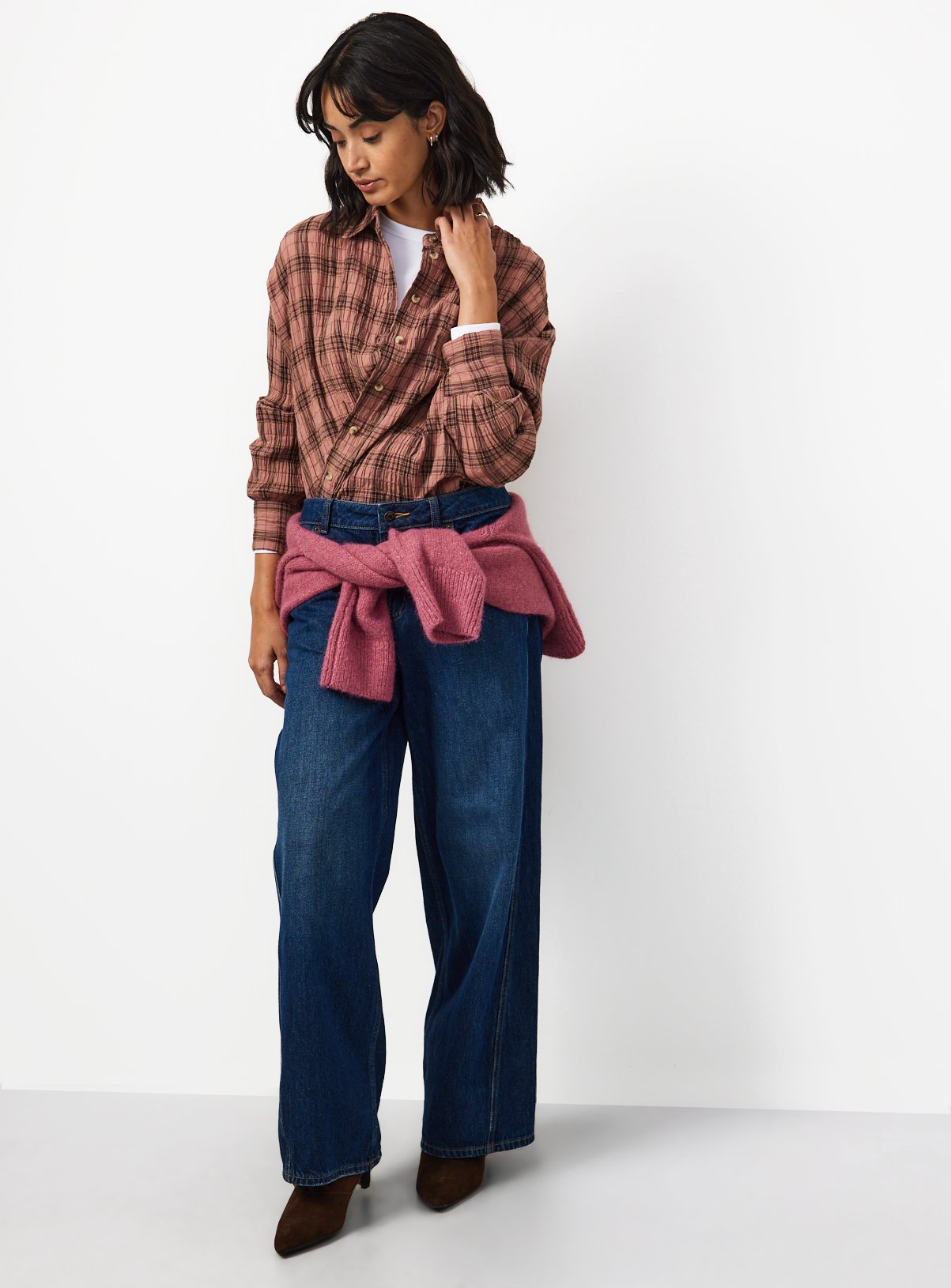 Pink Relaxed Fit Checked Shirt 10 - Image 2 thumbnail