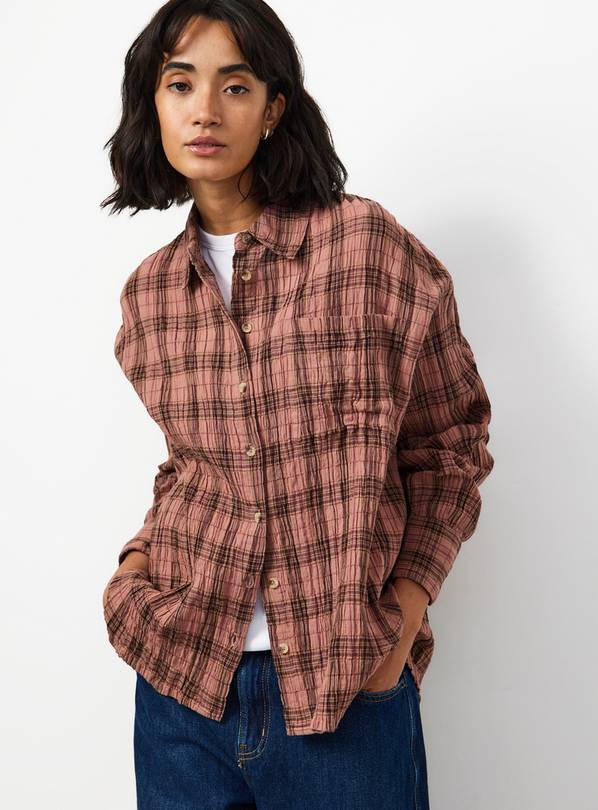 Pink Relaxed Fit Checked Shirt 16