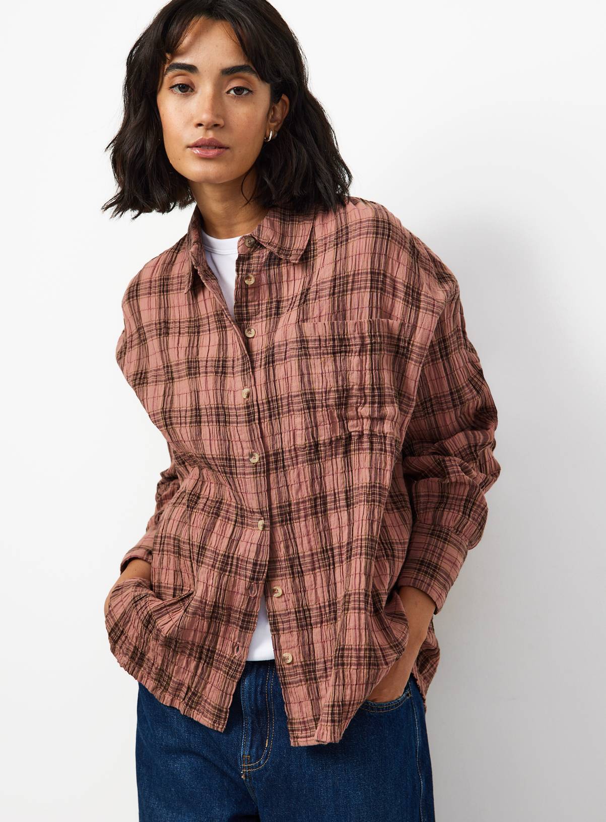 Pink Relaxed Fit Checked Shirt 18 - Image 1