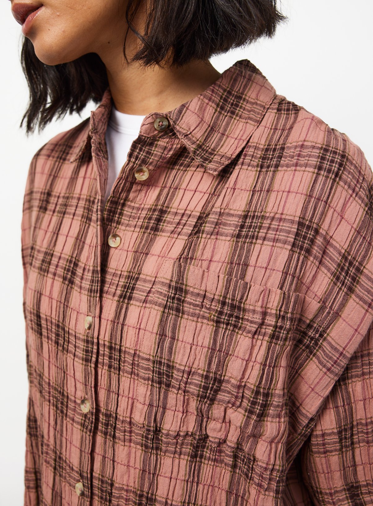 Pink Relaxed Fit Checked Shirt 18 - Image 3 thumbnail