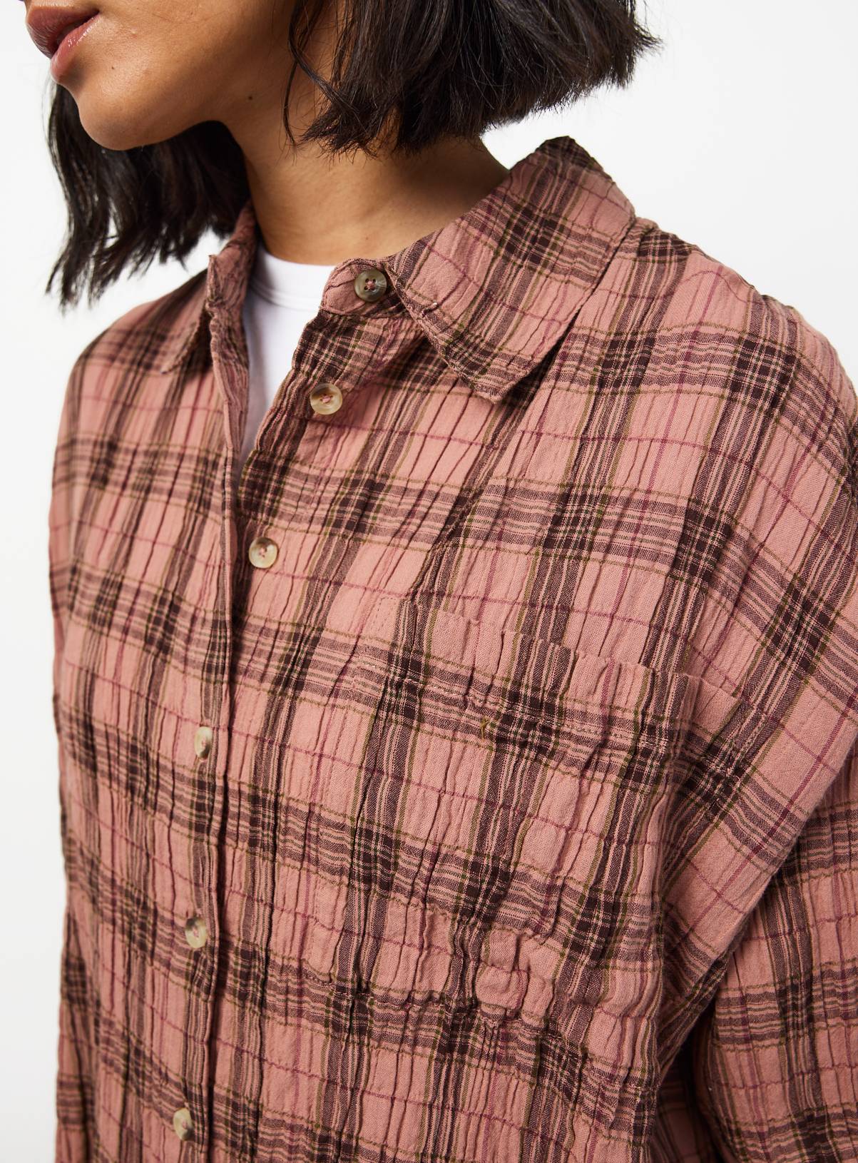 Pink Relaxed Fit Checked Shirt 18 - Image 3