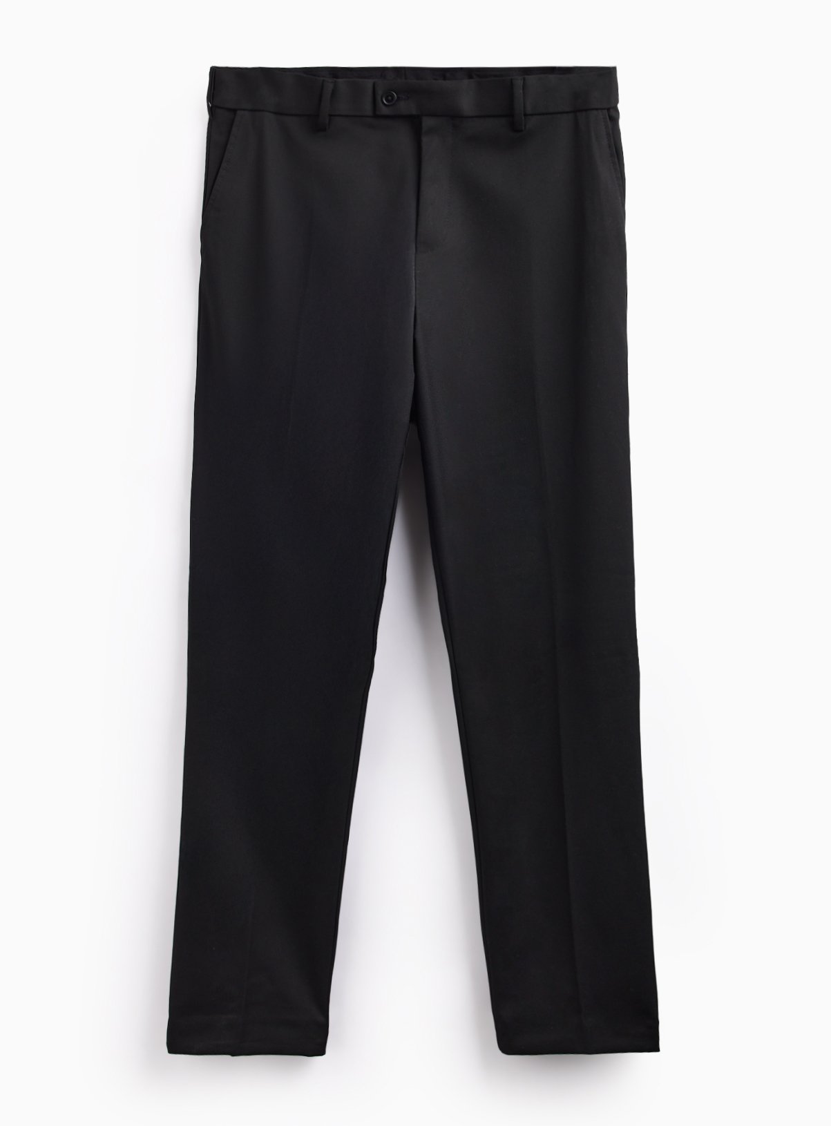 Black Regular Fit Expandable Waist Twill Trousers W34 L33 - Image 3 thumbnail