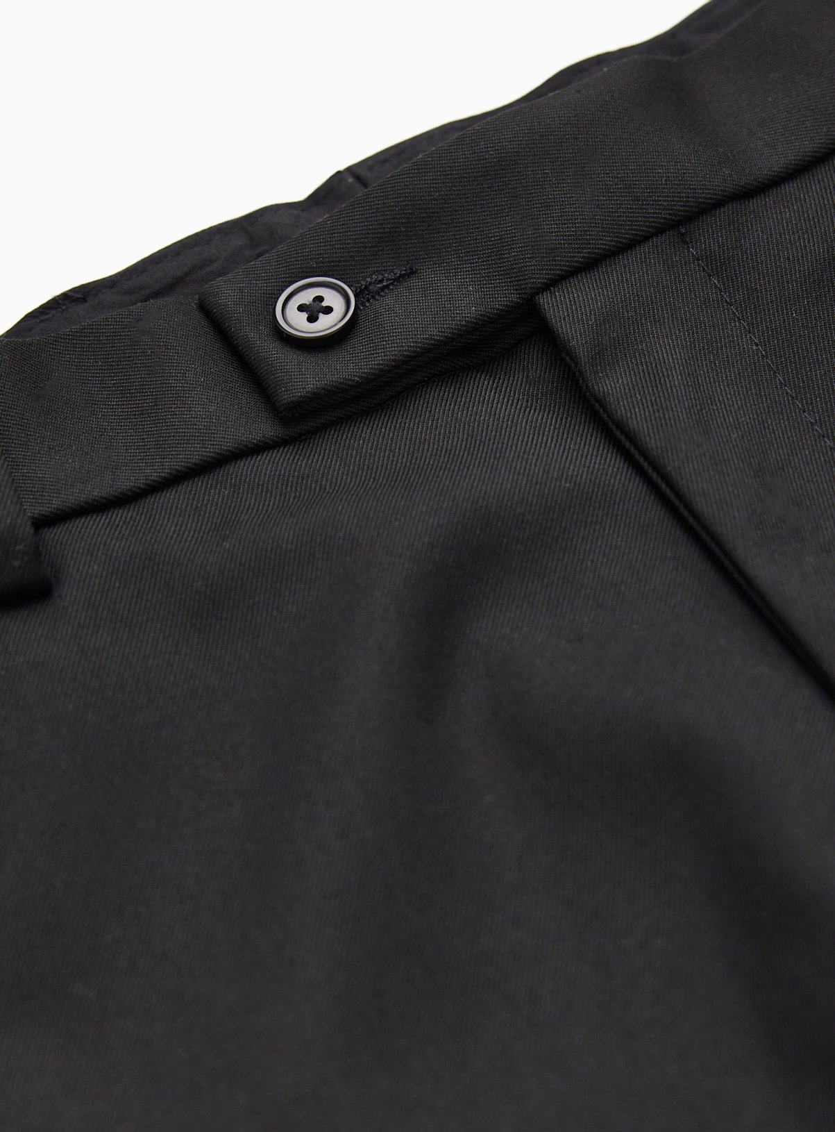 Black Regular Fit Expandable Waist Twill Trousers W34 L33 - Image 4 thumbnail