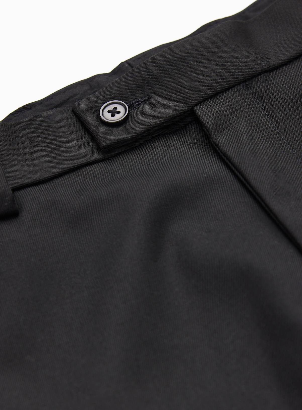 Black Regular Fit Expandable Waist Twill Trousers W34 L33 - Image 4