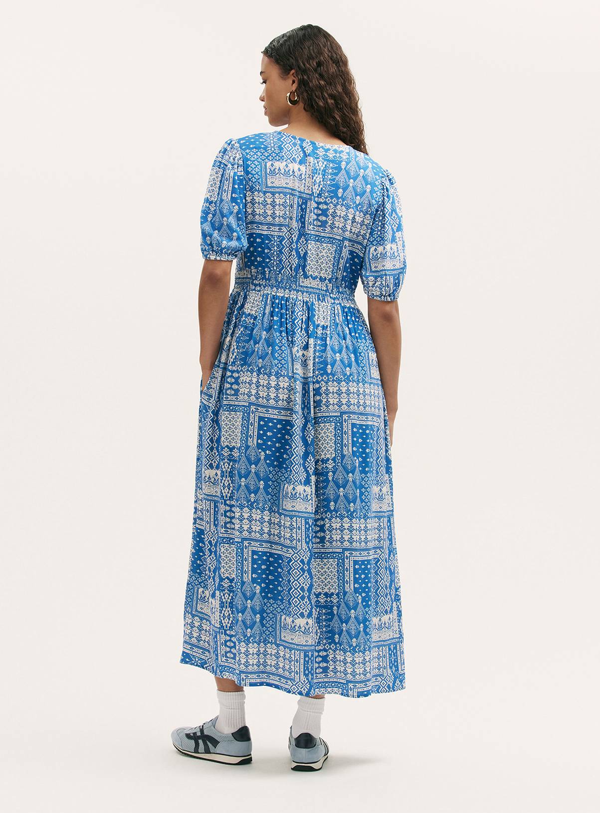 FINERY Kiara Dress Blue Aztec 20 - Image 4