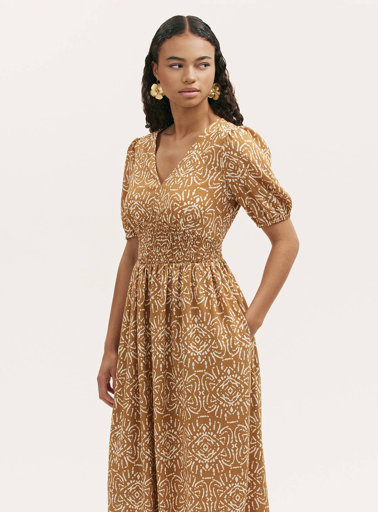 FINERY Kiara Dress Brown Batik 14 - Image 2