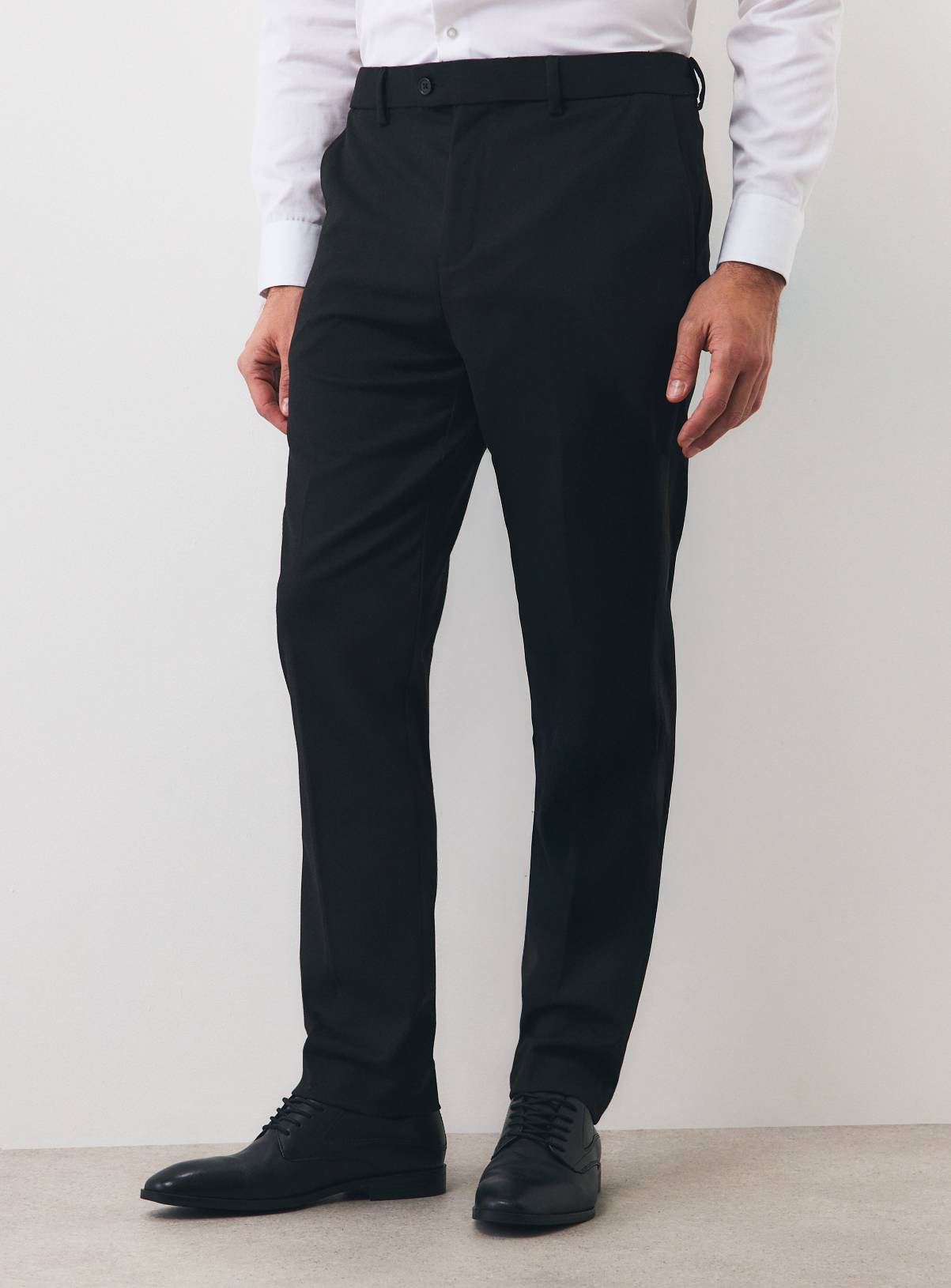 Grey Twill Slim Fit Trousers W36 L29 - Image 1