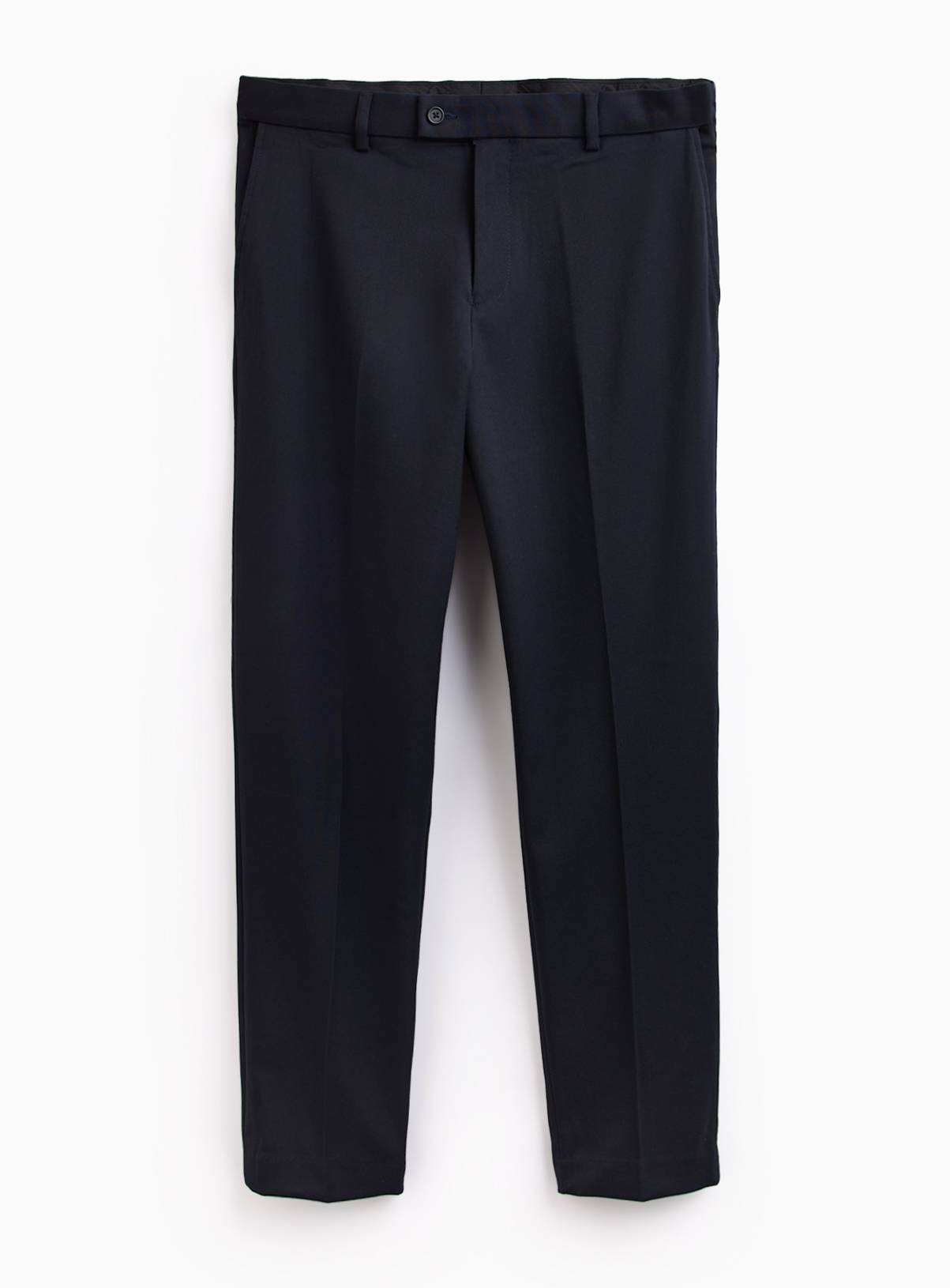 Navy Regular Fit Twill Trousers W42 L33 - Image 3