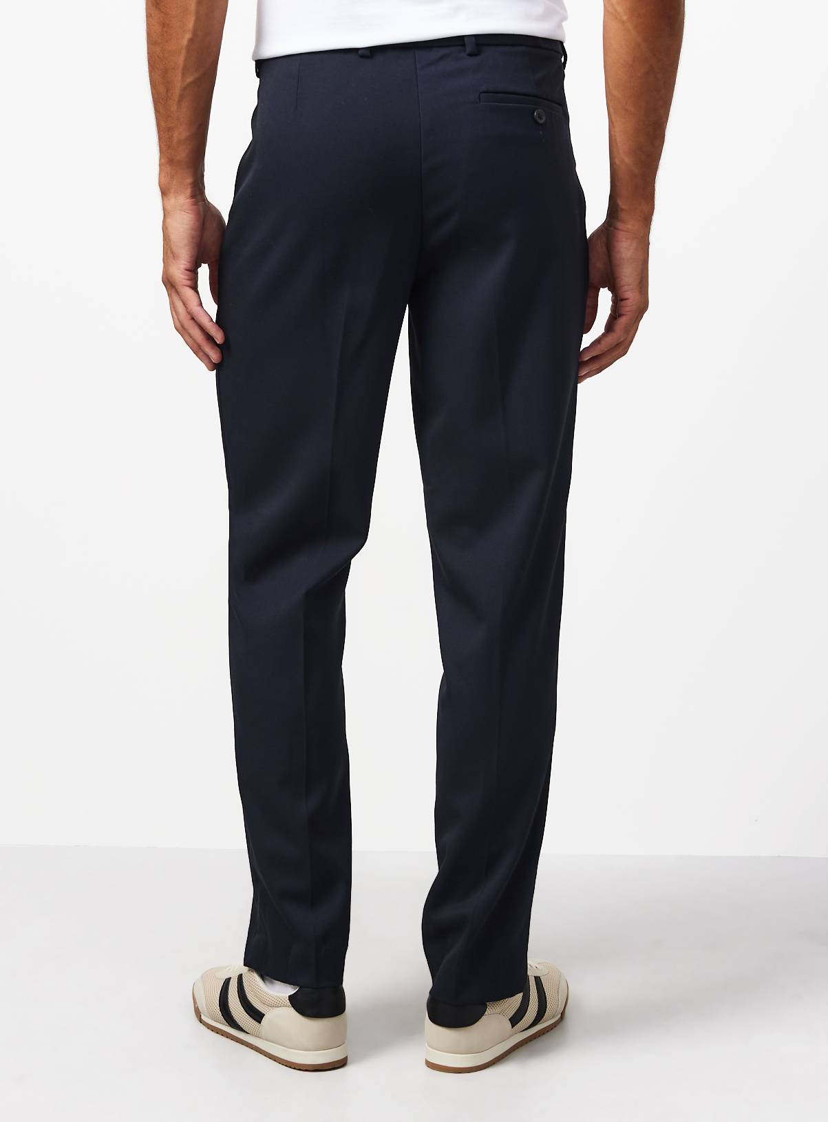Navy Regular Fit Twill Trousers W42 L33 - Image 6